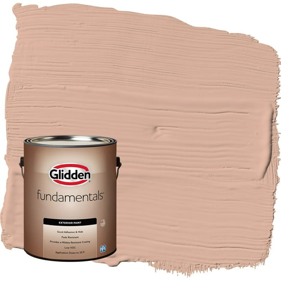 Glidden Fundamentals Lazy Summer / Orange Satin Exterior Paint, 1 Gallon