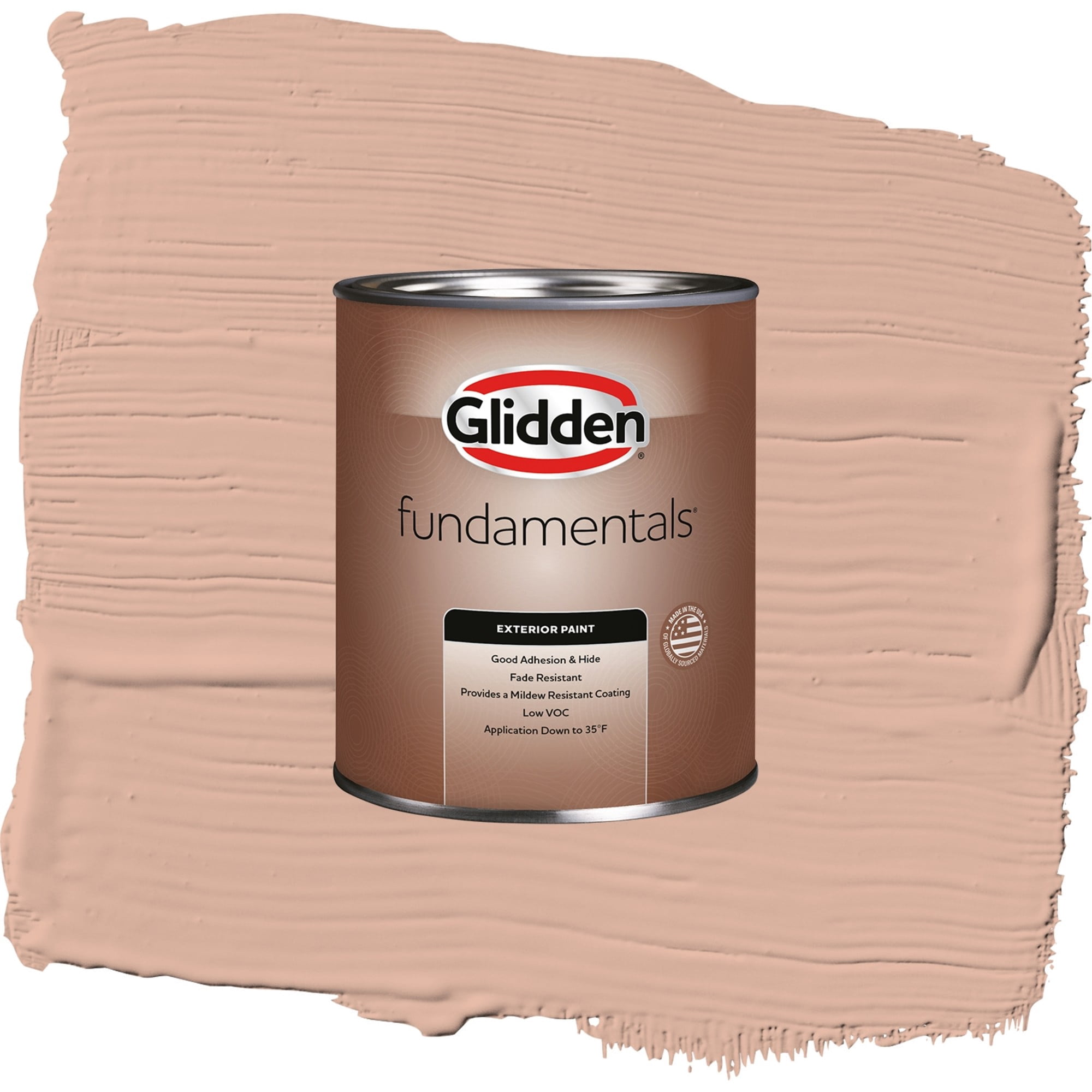 Glidden Fundamentals Lazy Summer / Orange, Semi-Gloss Exterior Paint, 1 Quart