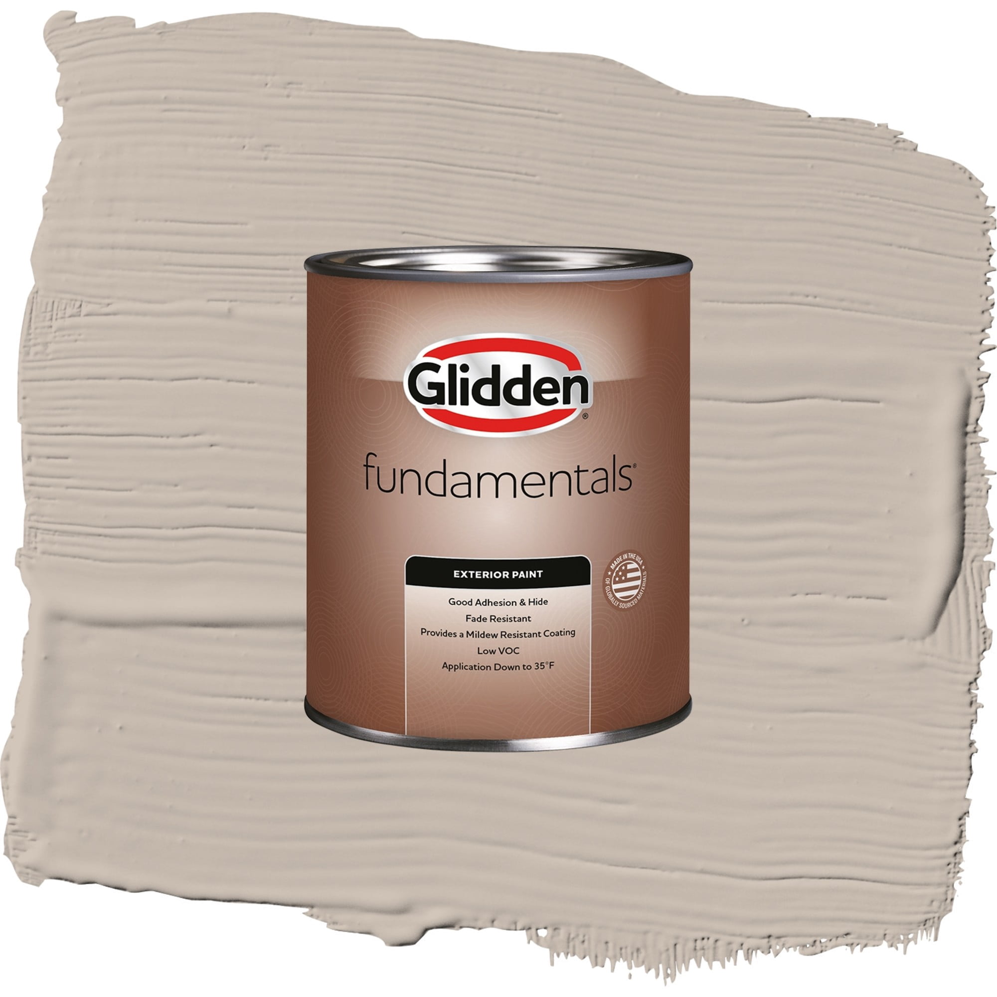 Glidden Fundamentals Legendary / Beige, Satin Exterior Paint, 1 Quart