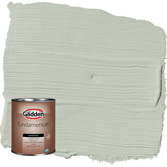 Glidden Fundamentals Life Lesson / Green Flat Exterior Paint, 1 Quart