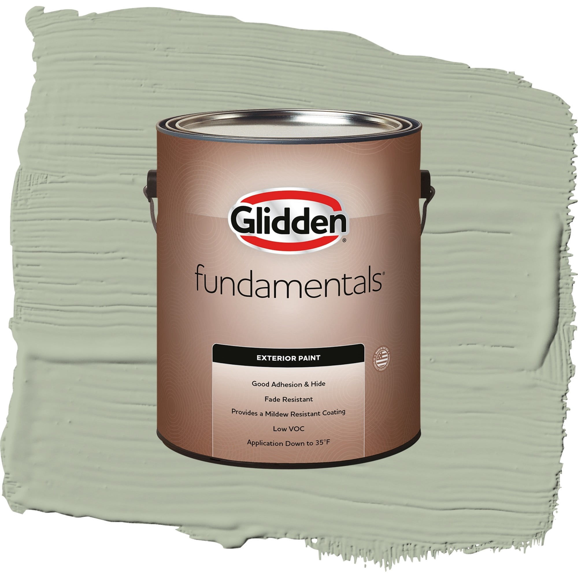 Glidden Fundamentals Light Sage / Green, Satin Exterior Paint, 1 Gallon