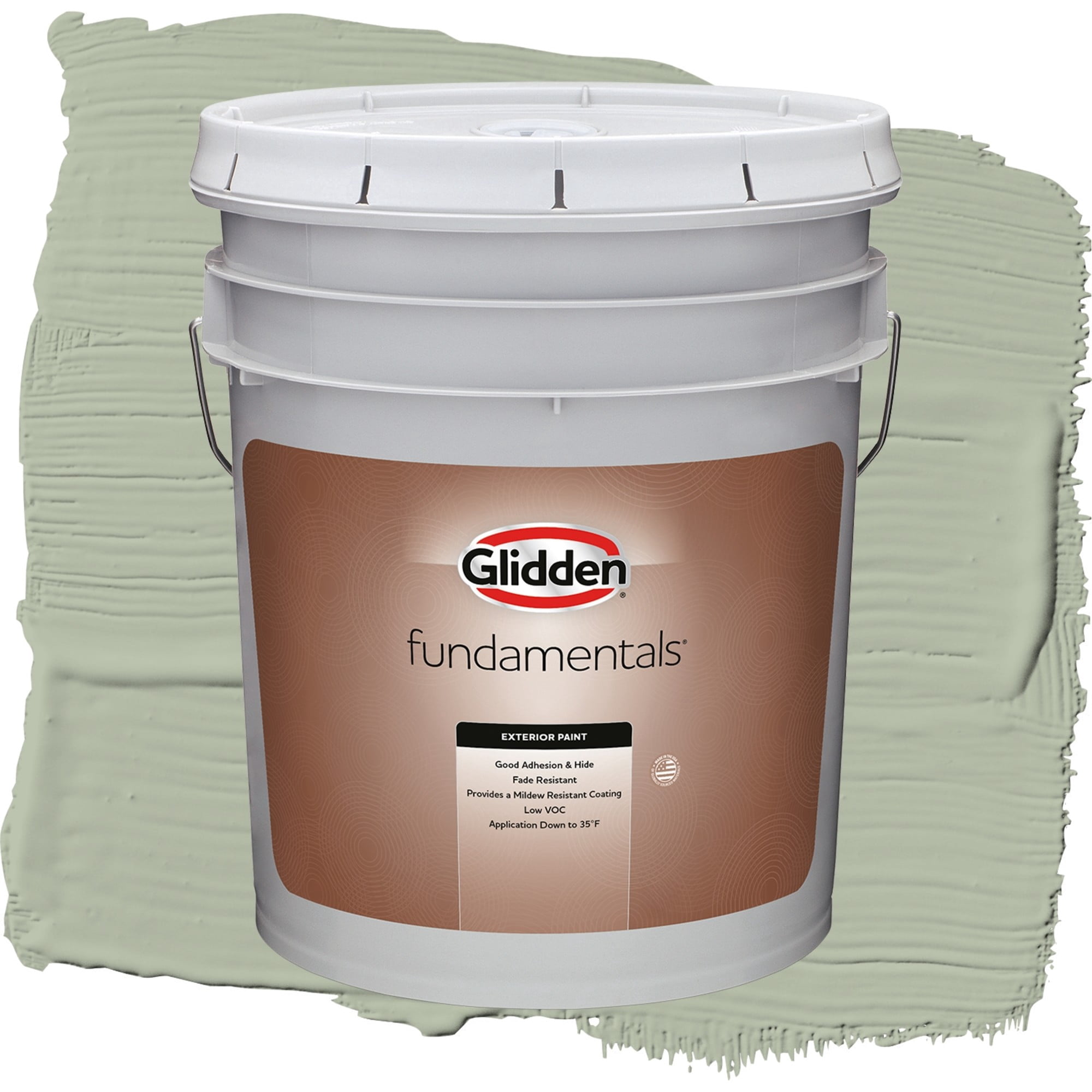 Glidden Fundamentals Light Sage / Green, Satin Exterior Paint, 5 Gallon