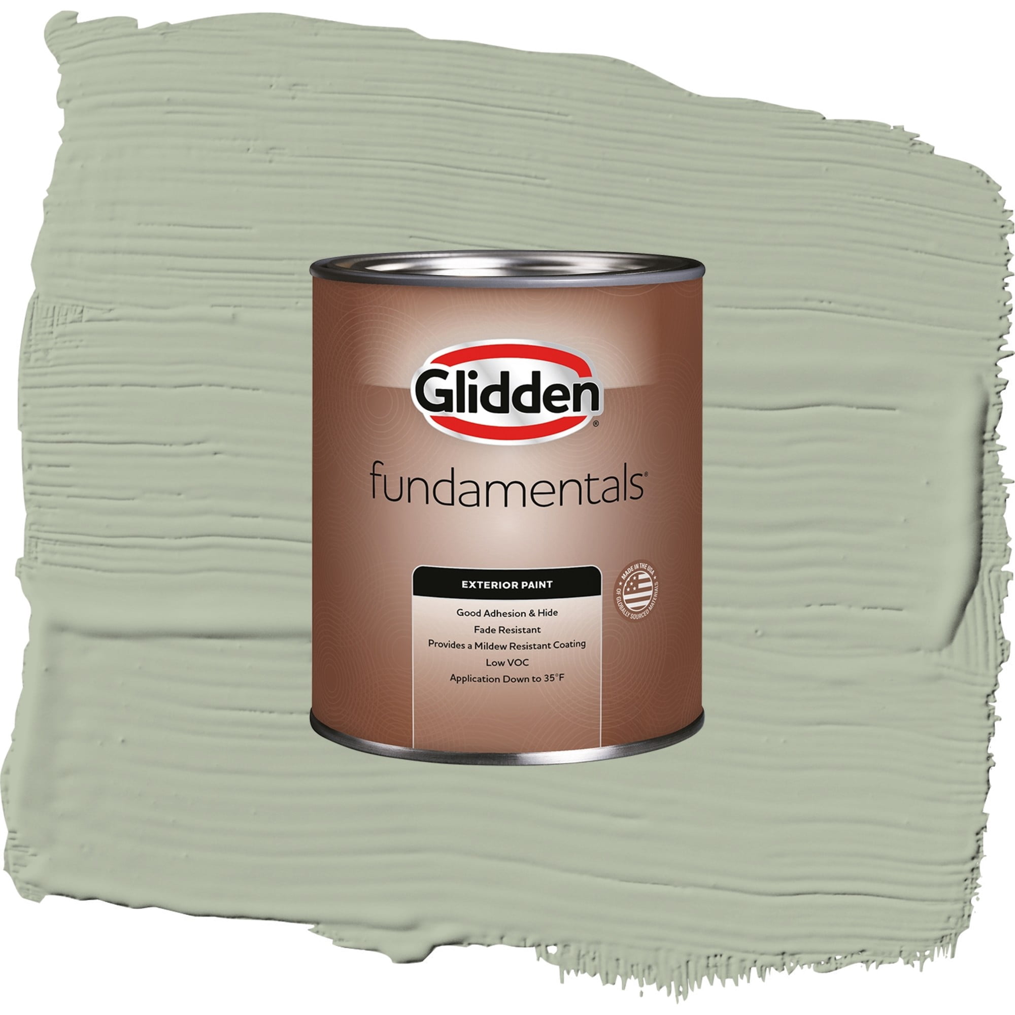 Glidden Fundamentals Light Sage / Green, Semi-Gloss Exterior Paint, 1 Quart