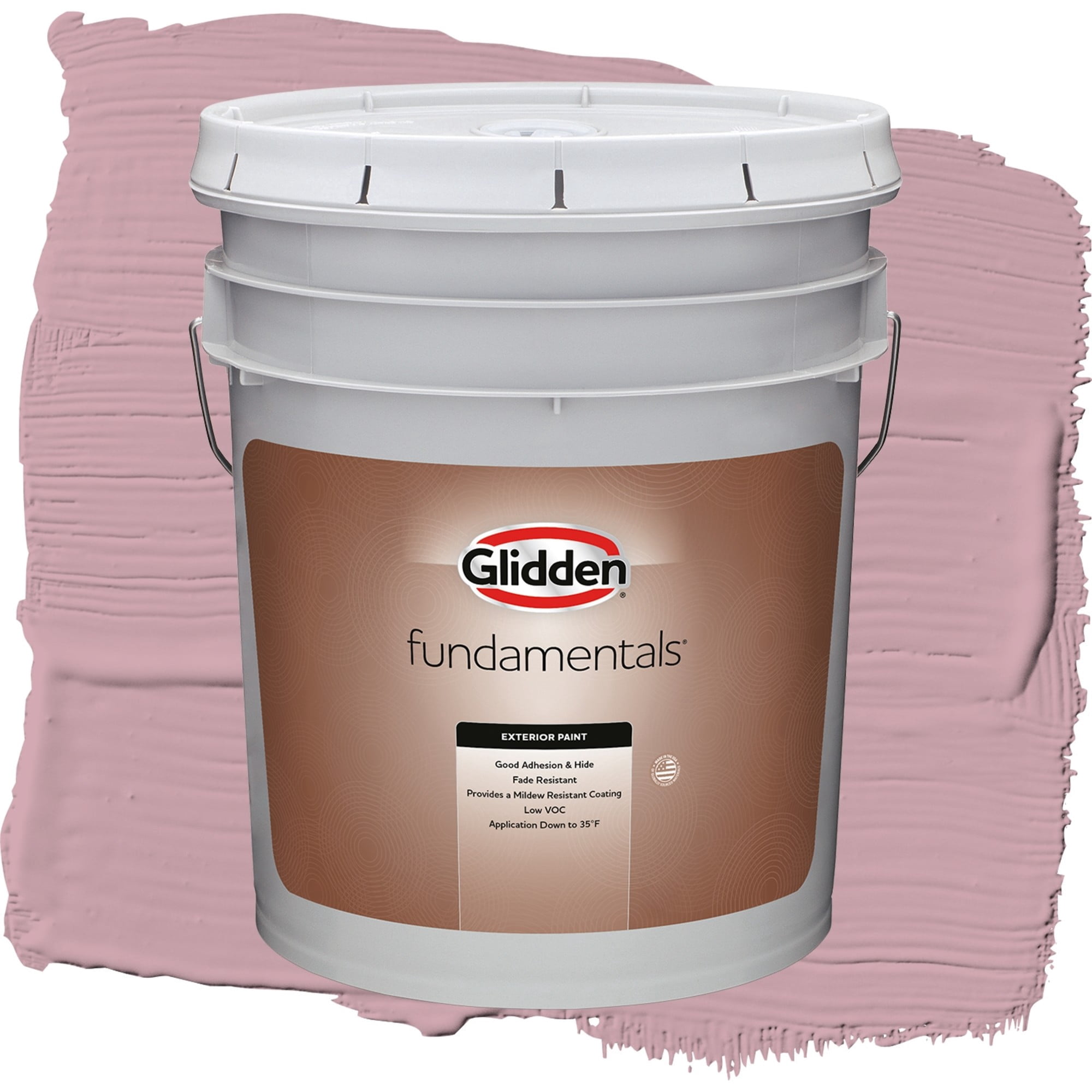 Glidden Fundamentals Lighthearted Rose / Purple, Flat Exterior Paint, 5 Gallon