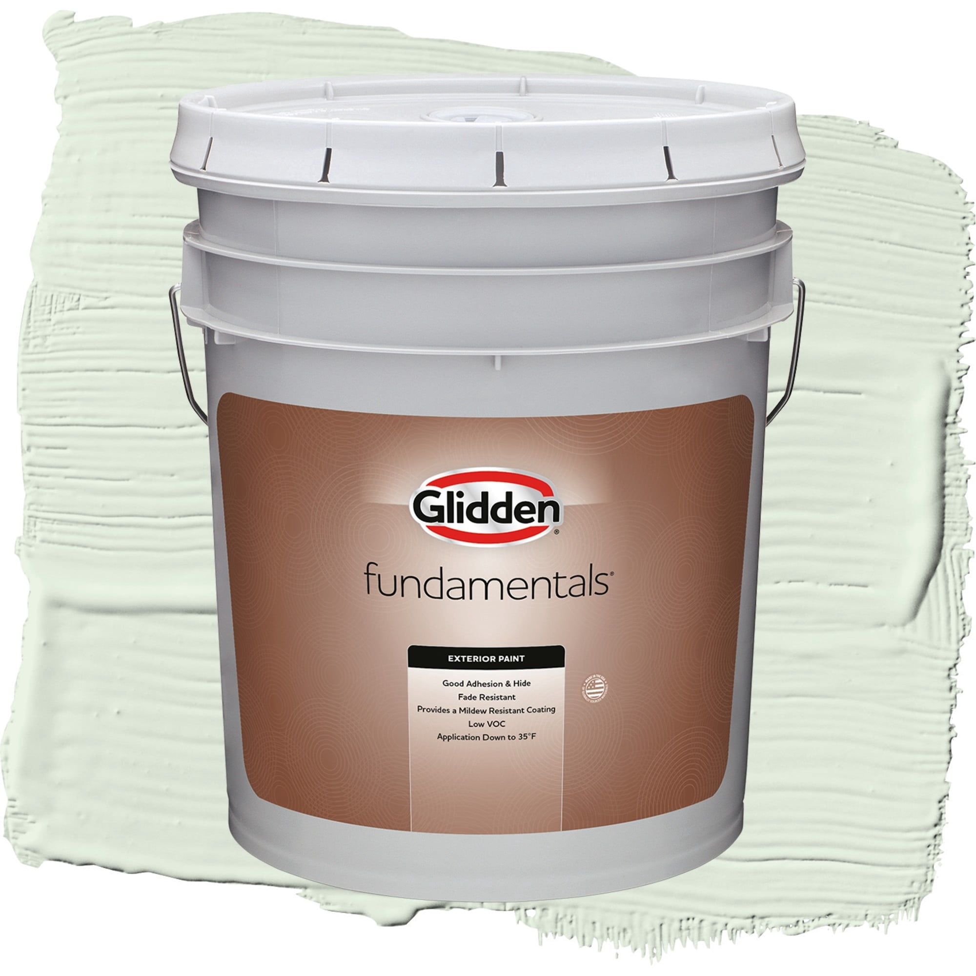 Glidden Fundamentals Lime Daiquiri / Green, Flat Exterior Paint, 5 Gallon
