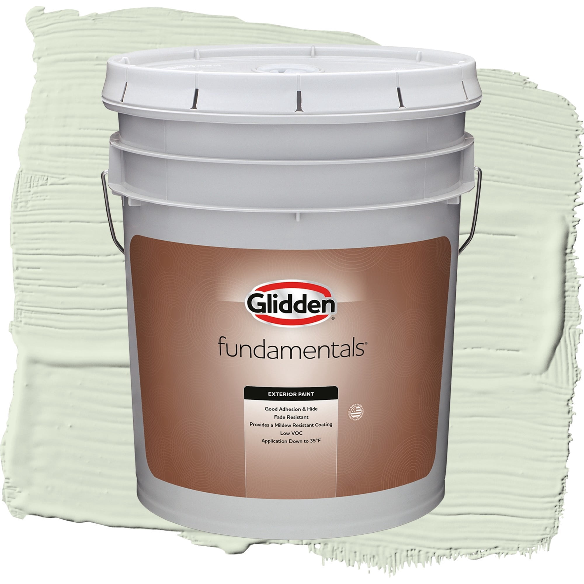 Glidden Fundamentals Lime Spritz / Green, Flat Exterior Paint, 5 Gallon