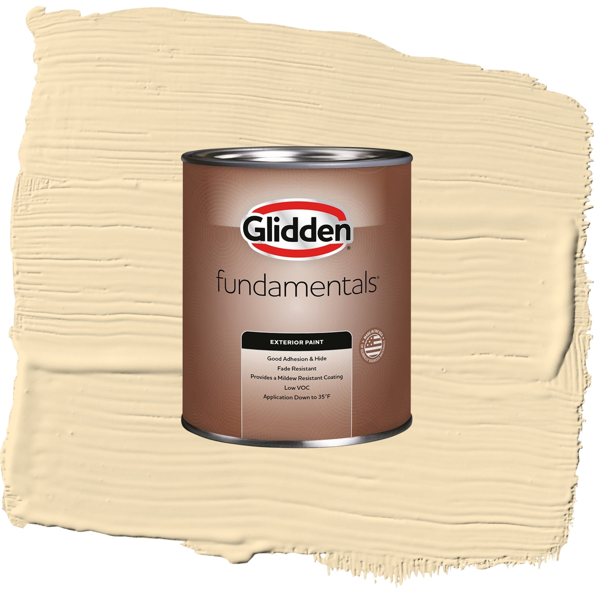 Glidden Fundamentals Limitless / Yellow, Flat Exterior Paint, 1 Quart