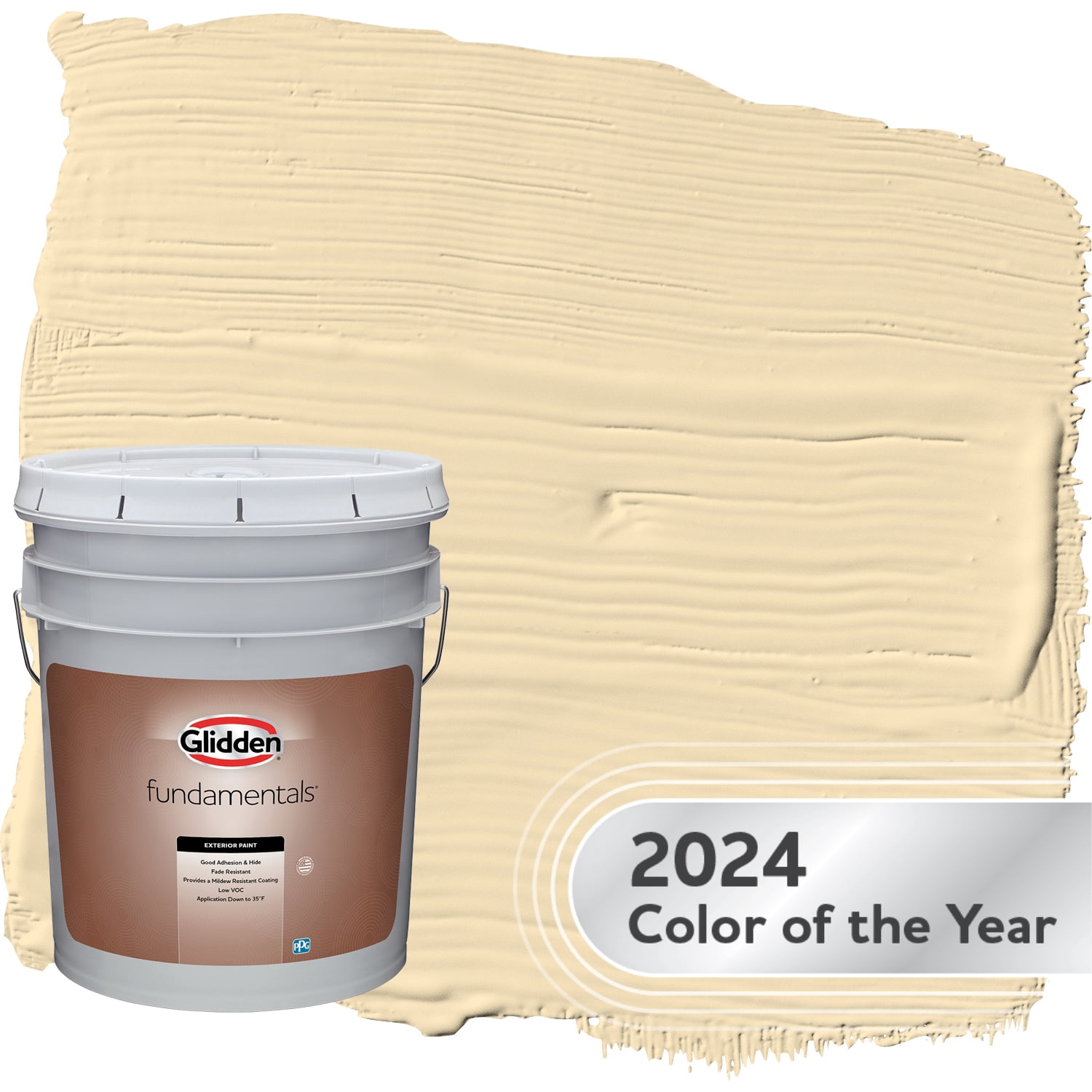 Glidden Fundamentals Exterior Paint Limitless / Yellow, Satin, 5 Gallon