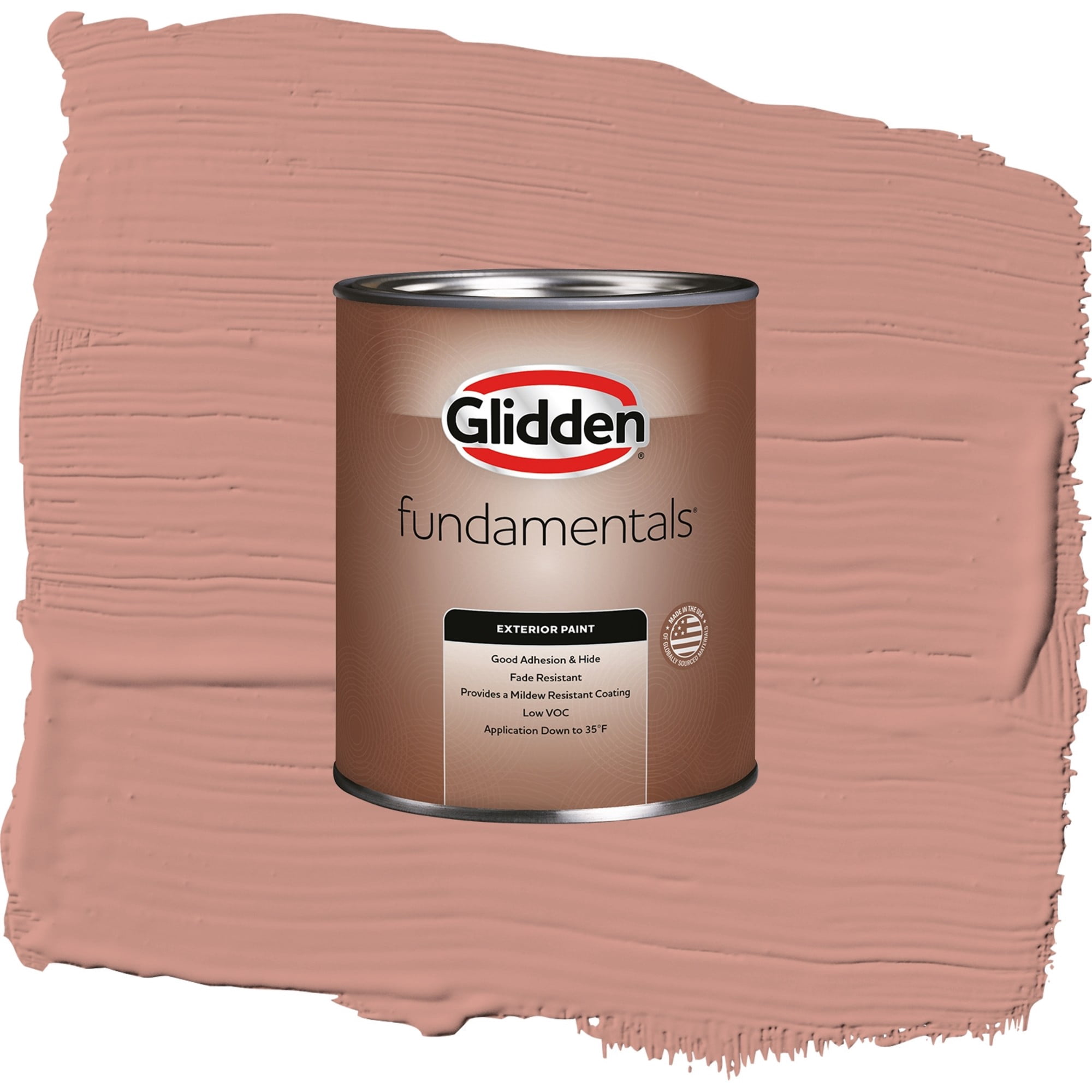 Glidden Fundamentals Long Weekend / Orange, Flat Exterior Paint, 1 Quart