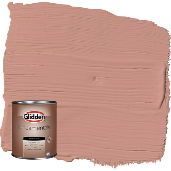 Glidden Fundamentals Long Weekend / Orange Semi-Gloss Exterior Paint, 1 Quart