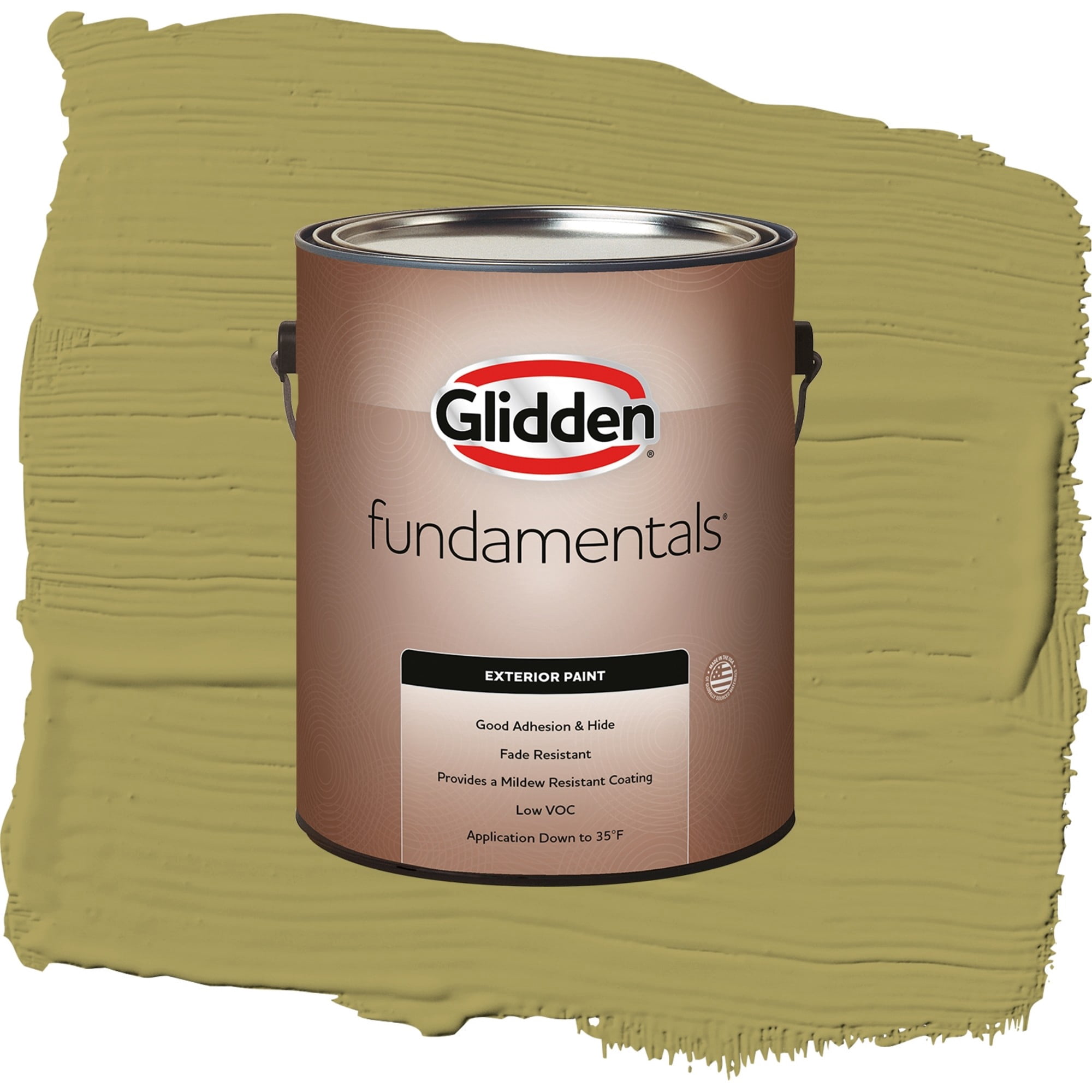 Glidden Fundamentals Loveliest Leaves / Green, Satin Exterior Paint, 1 Gallon