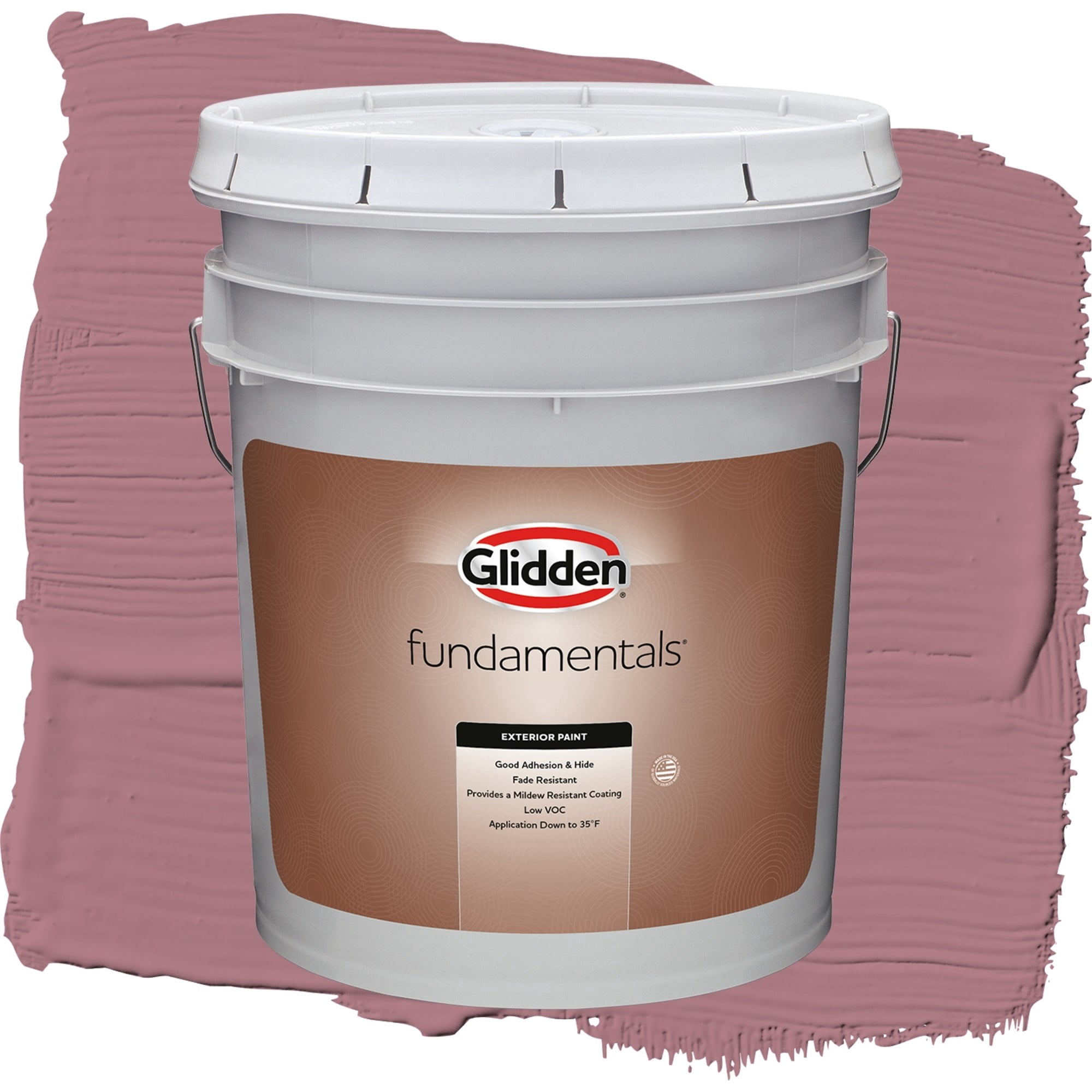 Glidden Fundamentals Mauve Madness / Purple, Satin Exterior Paint, 5 Gallon