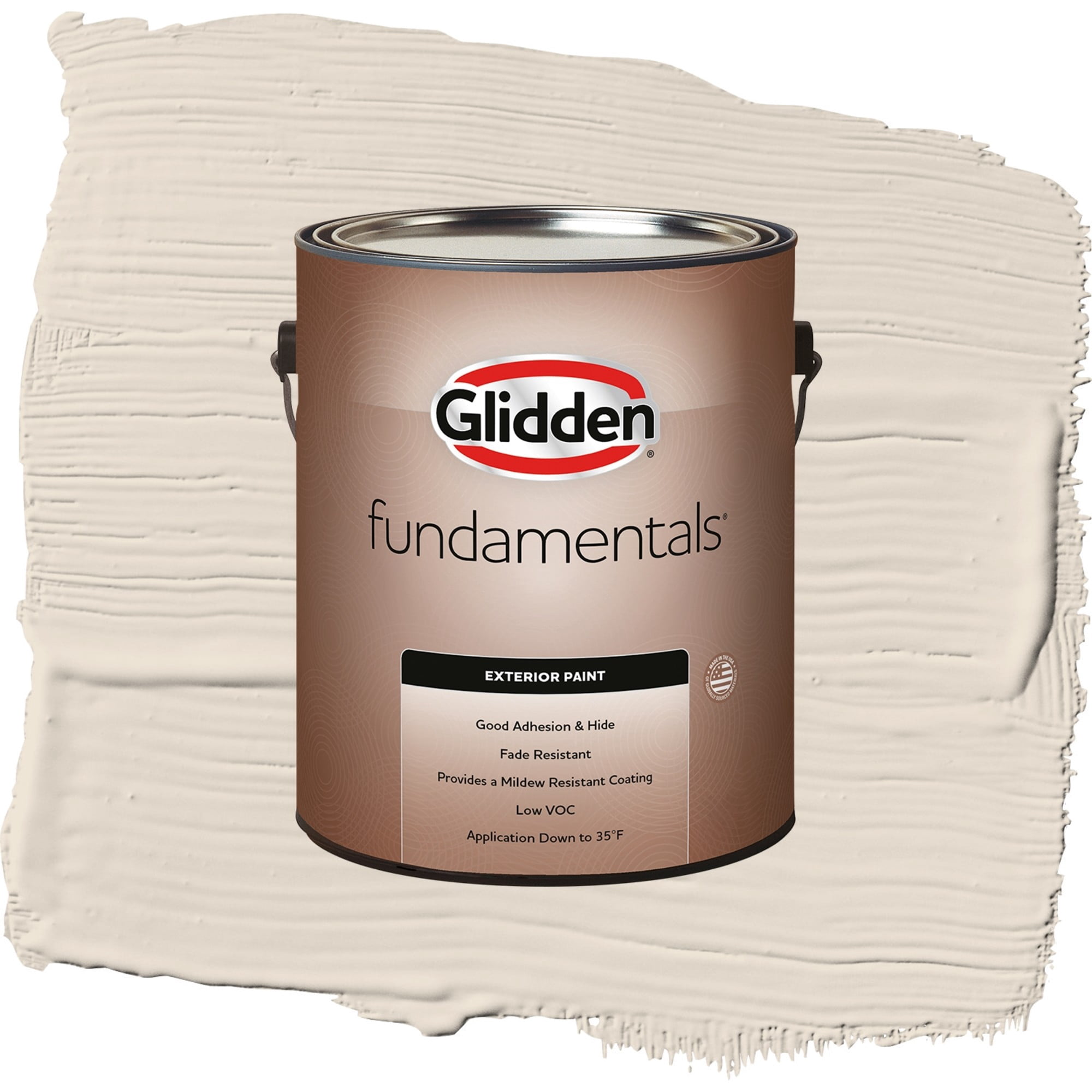 Glidden Fundamentals Maybe Mushroom / Gray, Flat Exterior Paint, 1 Gallon