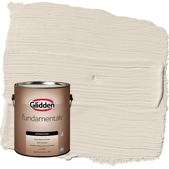 Glidden Fundamentals Maybe Mushroom / Gray Flat Exterior Paint, 1 Gallon