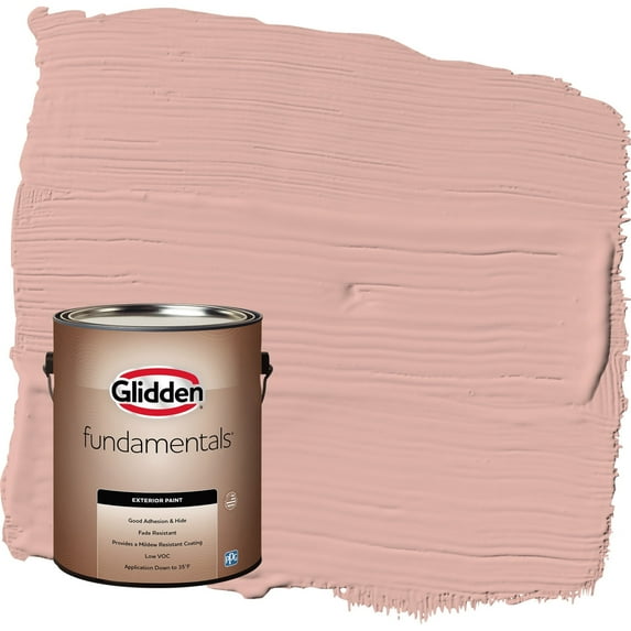 Glidden Fundamentals Mesa Pink / Orange Flat Exterior Paint, 1 Gallon