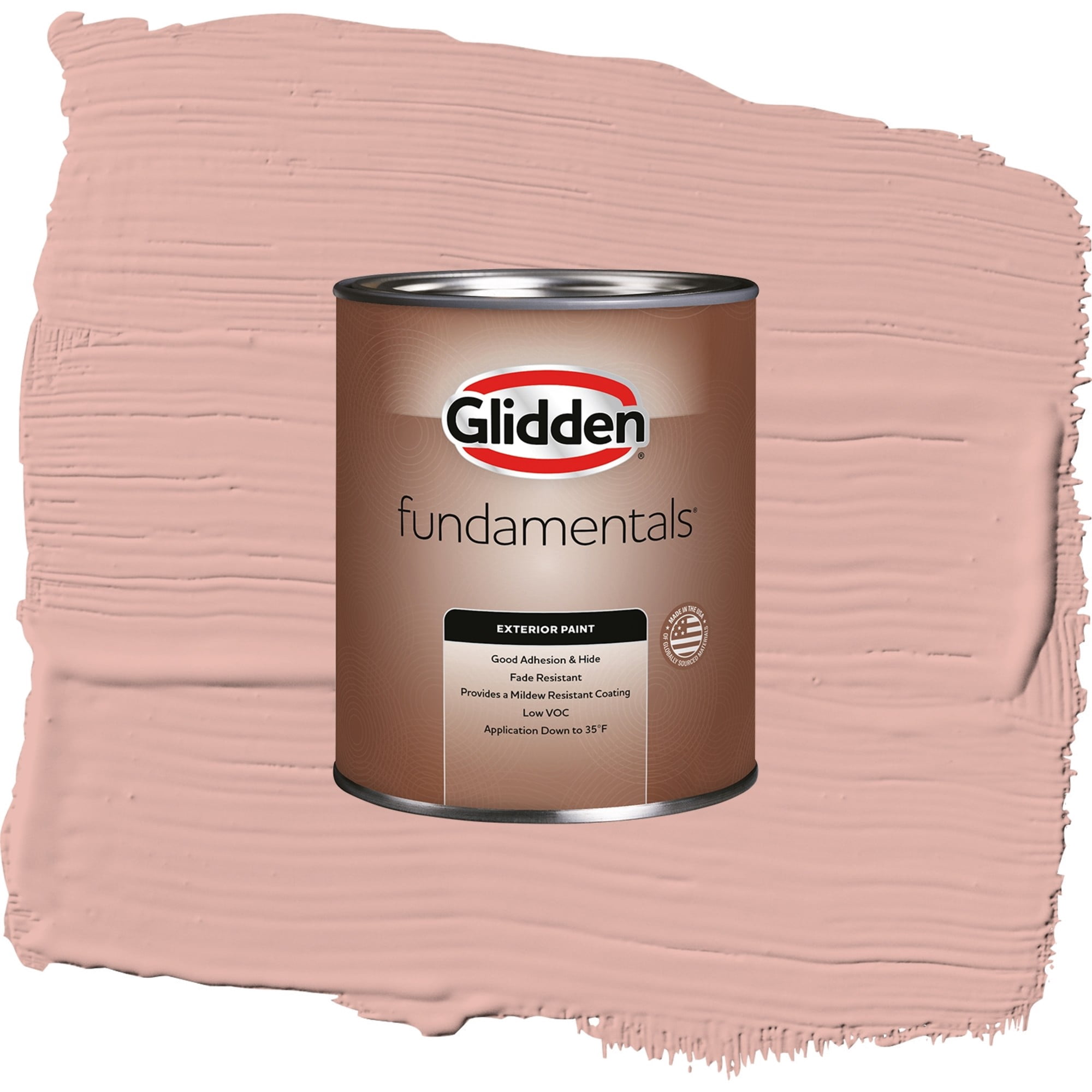 Glidden Fundamentals Mesa Pink Flat Exterior Paint and Primer, 1 Quart