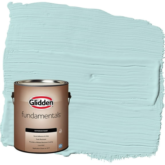 Glidden Fundamentals Misty Aqua / Blue Flat Exterior Paint, 1 Gallon