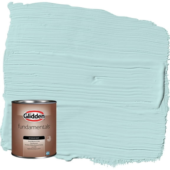 Glidden Fundamentals Misty Aqua / Blue Flat Exterior Paint, 1 Quart