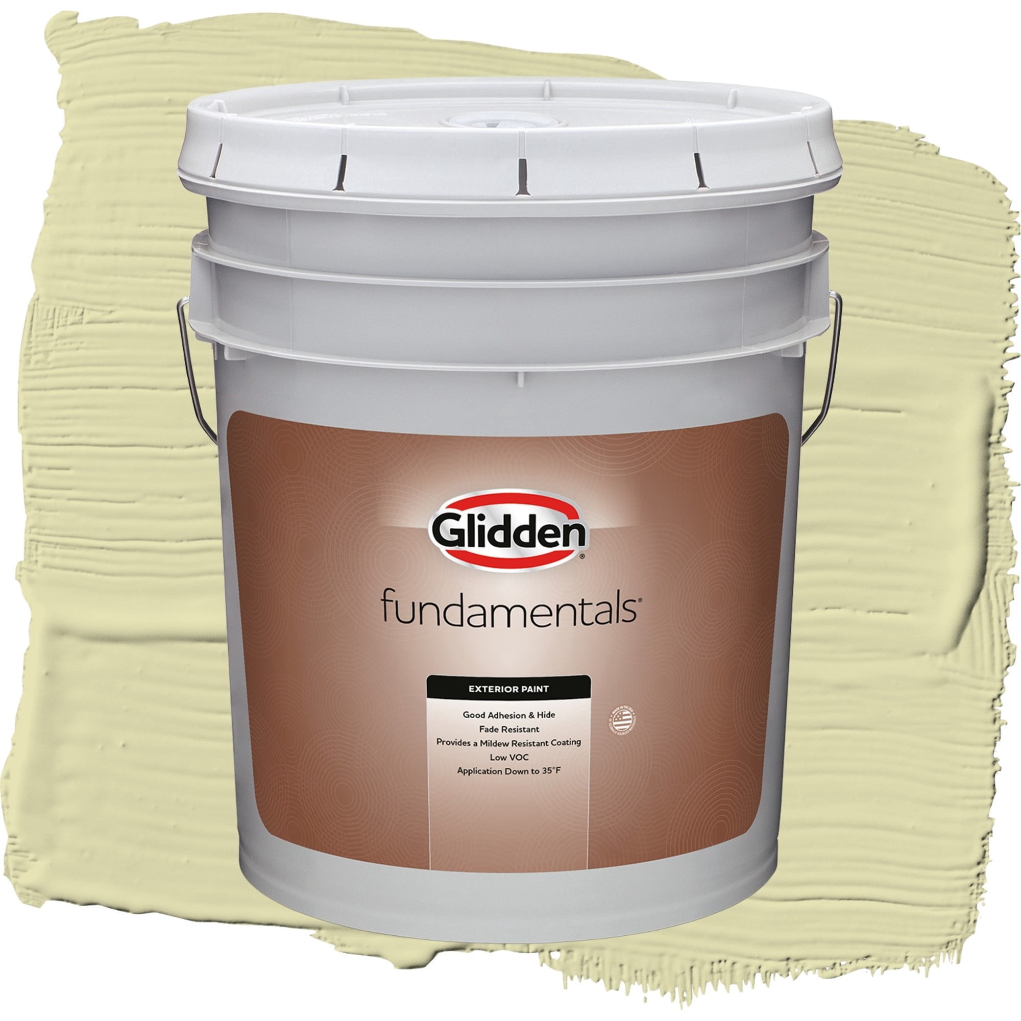 Glidden Fundamentals Misty Moor Flat Exterior Paint and Primer, 5 Gallons