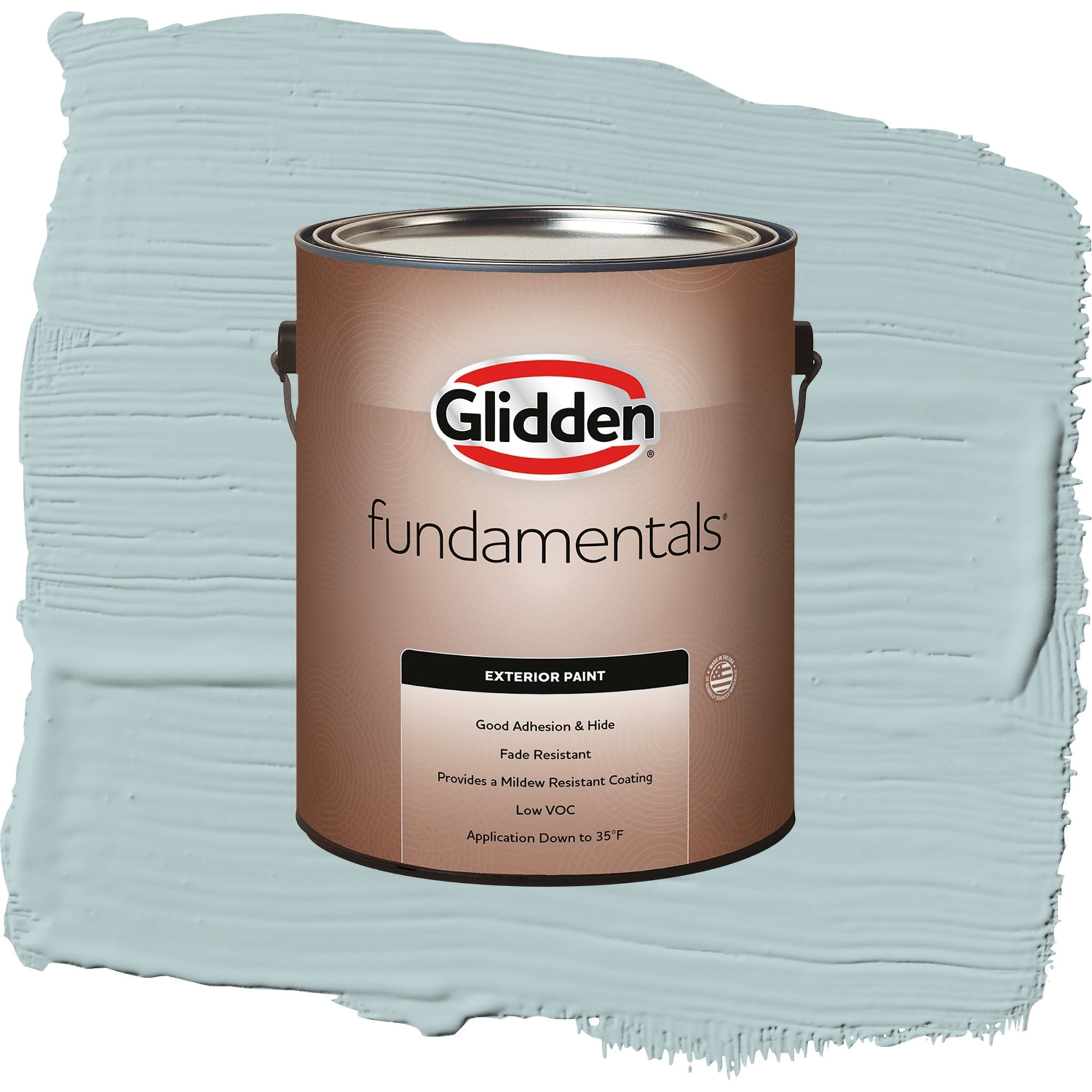 Glidden Fundamentals Misty Surf / Blue, Satin Exterior Paint, 1 Gallon