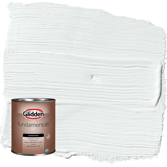 Glidden Fundamentals Moonlit Snow / Gray Flat Exterior Paint, 1 Quart