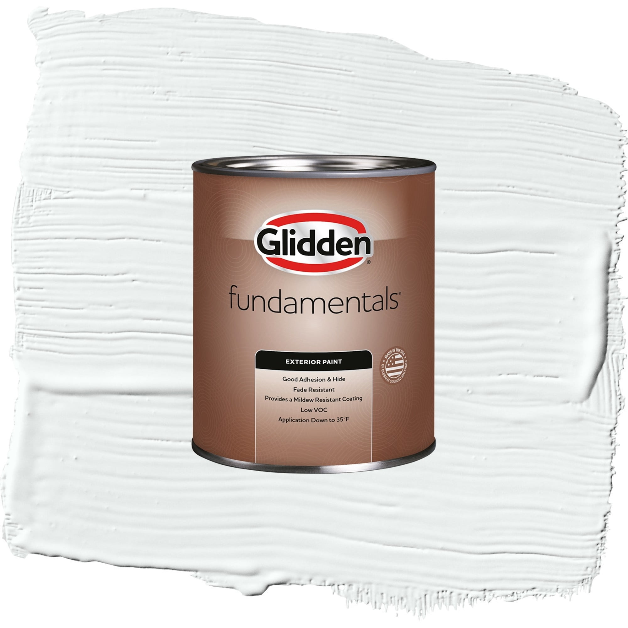 Glidden Fundamentals Moonlit Snow / Gray, Flat Exterior Paint, 1 Quart