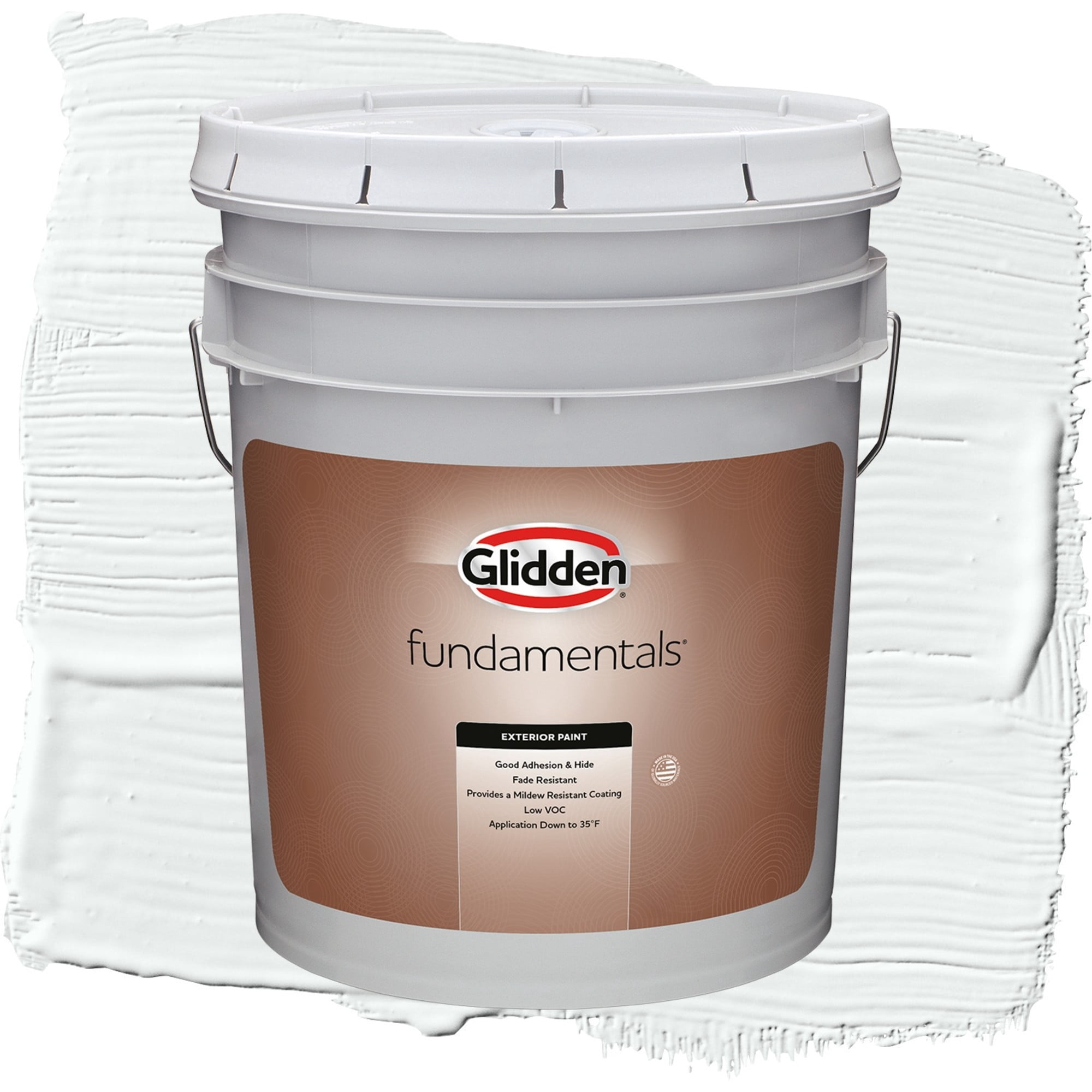 Glidden Fundamentals Moonlit Snow / Gray, Flat Exterior Paint, 5 Gallon