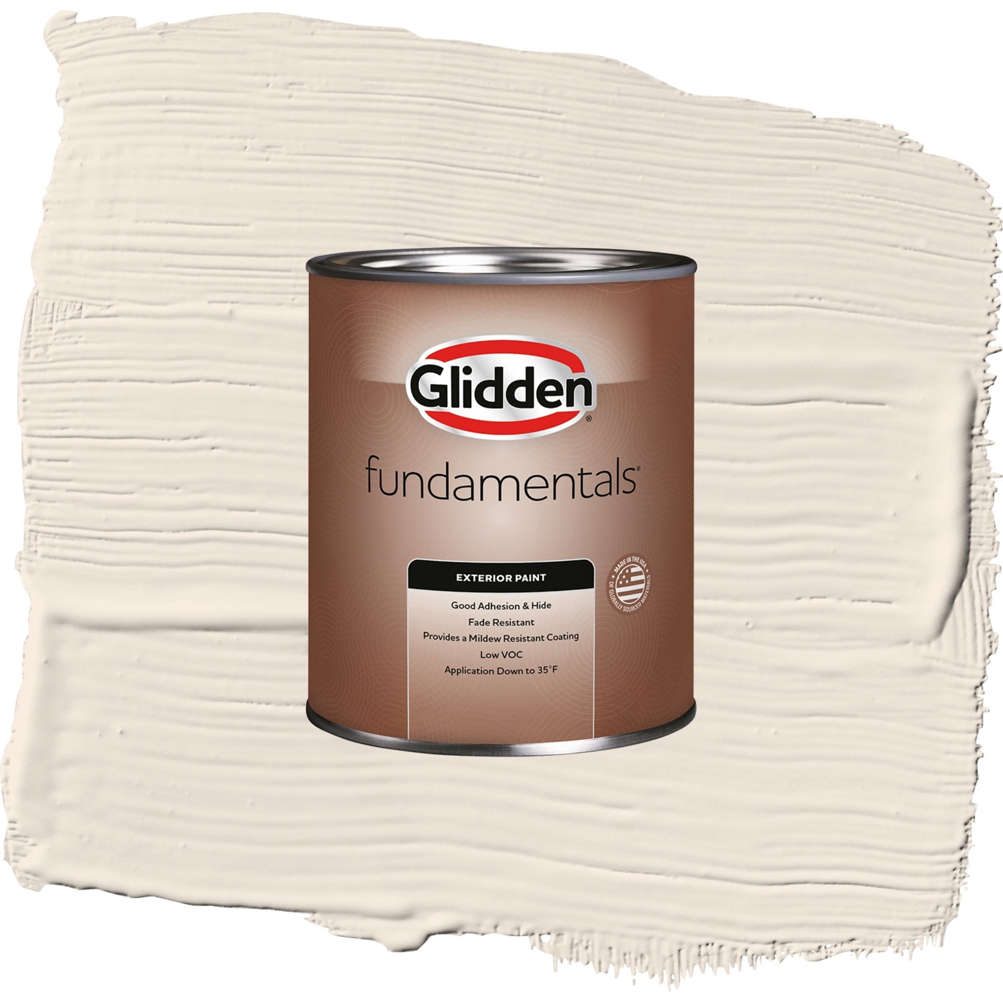 Glidden Fundamentals Moroccan Moonlight / Beige, Semi-Gloss Exterior Paint, 1 Quart