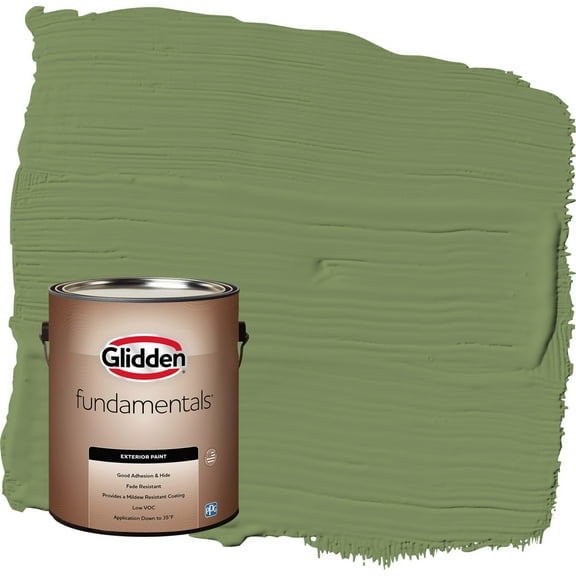 Glidden Fundamentals Moss Point Green / Green Flat Exterior Paint, 1 Gallon