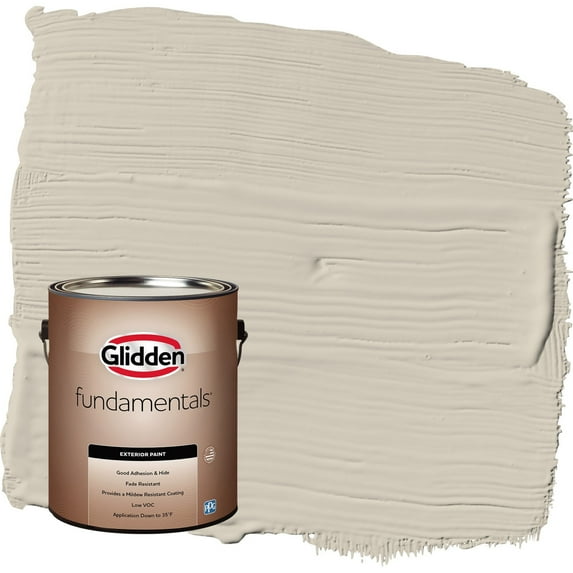 Glidden Fundamentals Moth Gray / Grey Flat Exterior Paint, 1 Gallon