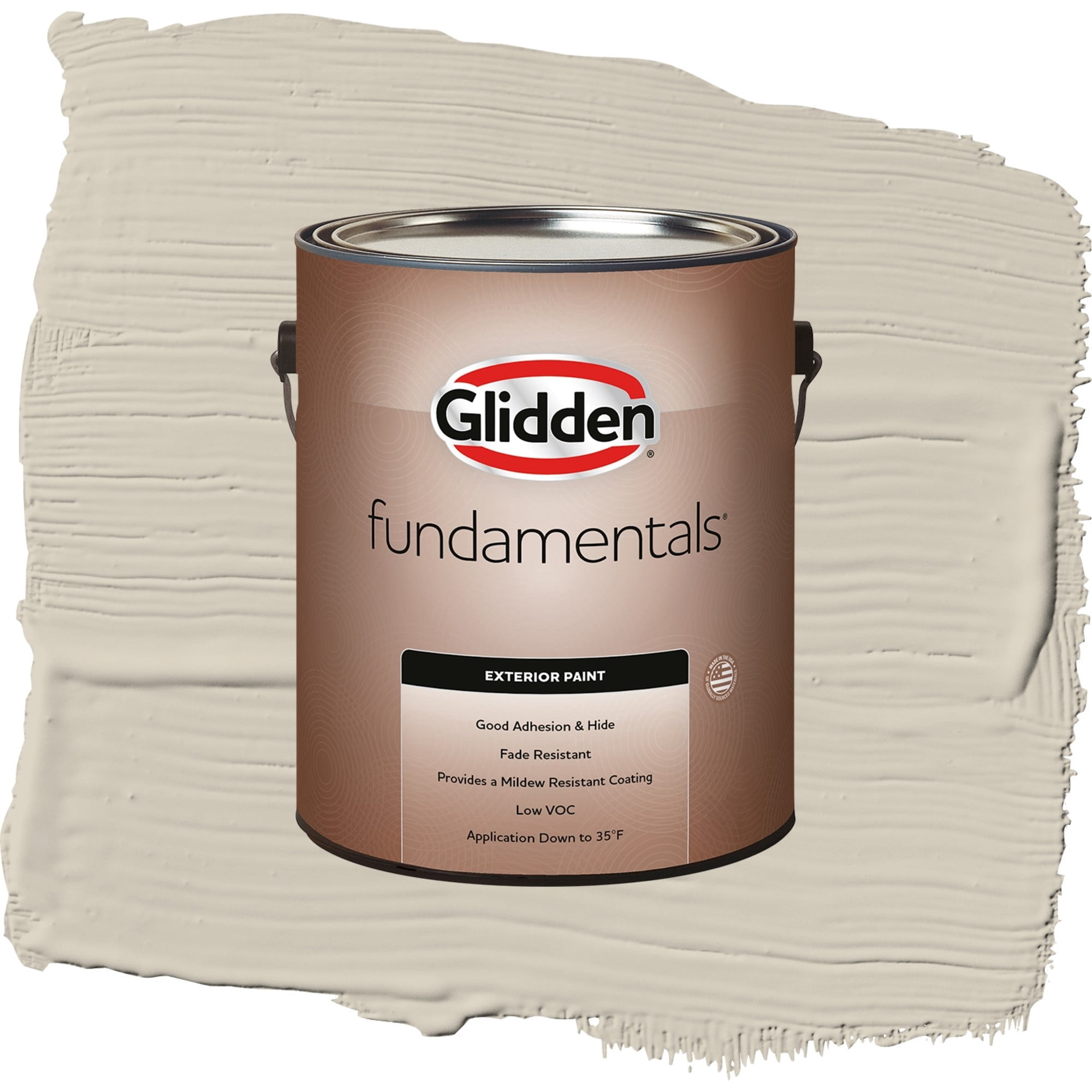 Glidden Fundamentals Moth Gray / Grey, Semi-Gloss Exterior Paint, 1 Gallon
