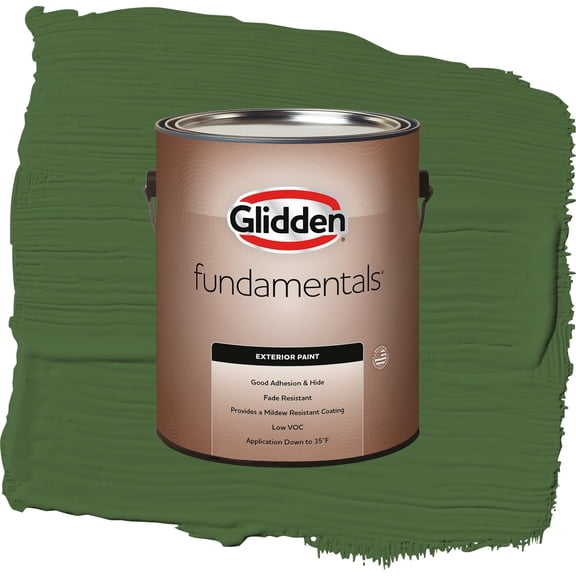 Glidden Fundamentals Mountain Forest / Green, Flat Exterior Paint, 1 Gallon