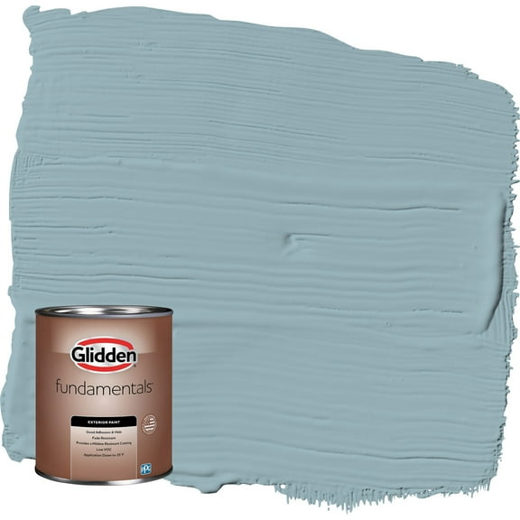 Glidden Fundamentals Mountain Stream / Blue Flat Exterior Paint, 1 Quart