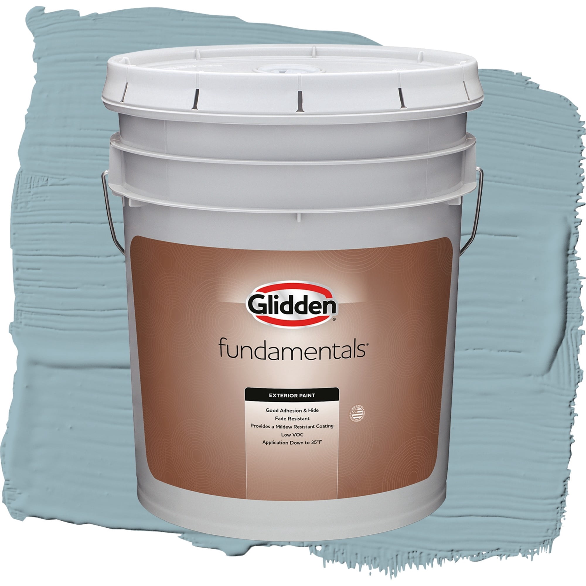 Glidden Fundamentals Mountain Stream / Blue, Flat Exterior Paint, 5 Gallon