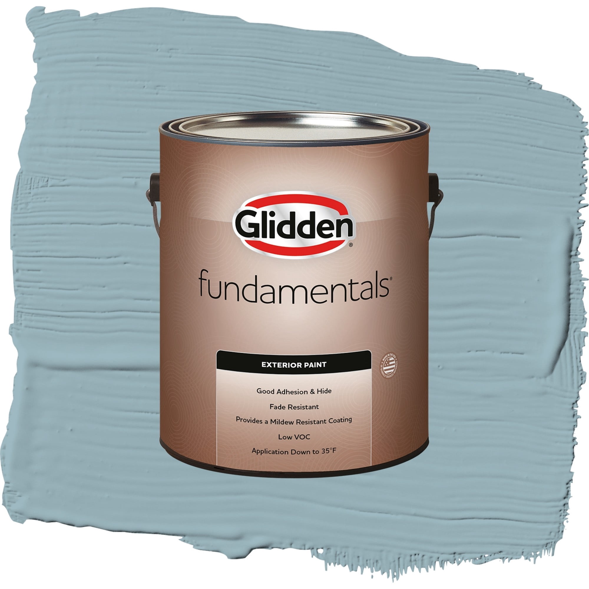 Glidden Fundamentals Mountain Stream / Blue, Satin Exterior Paint, 1 Gallon