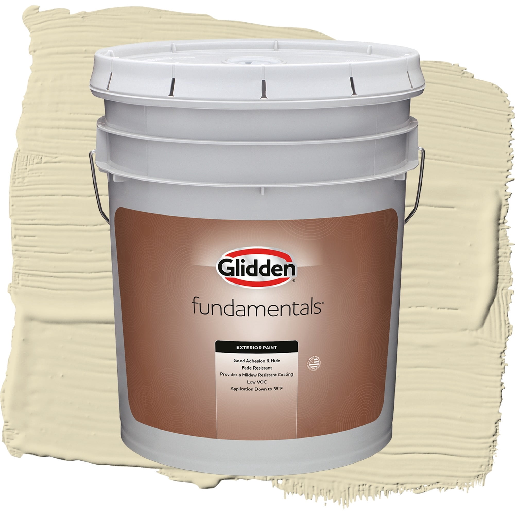 Glidden Fundamentals Namaste Semi Gloss Exterior Paint and Primer, 5 Gallons