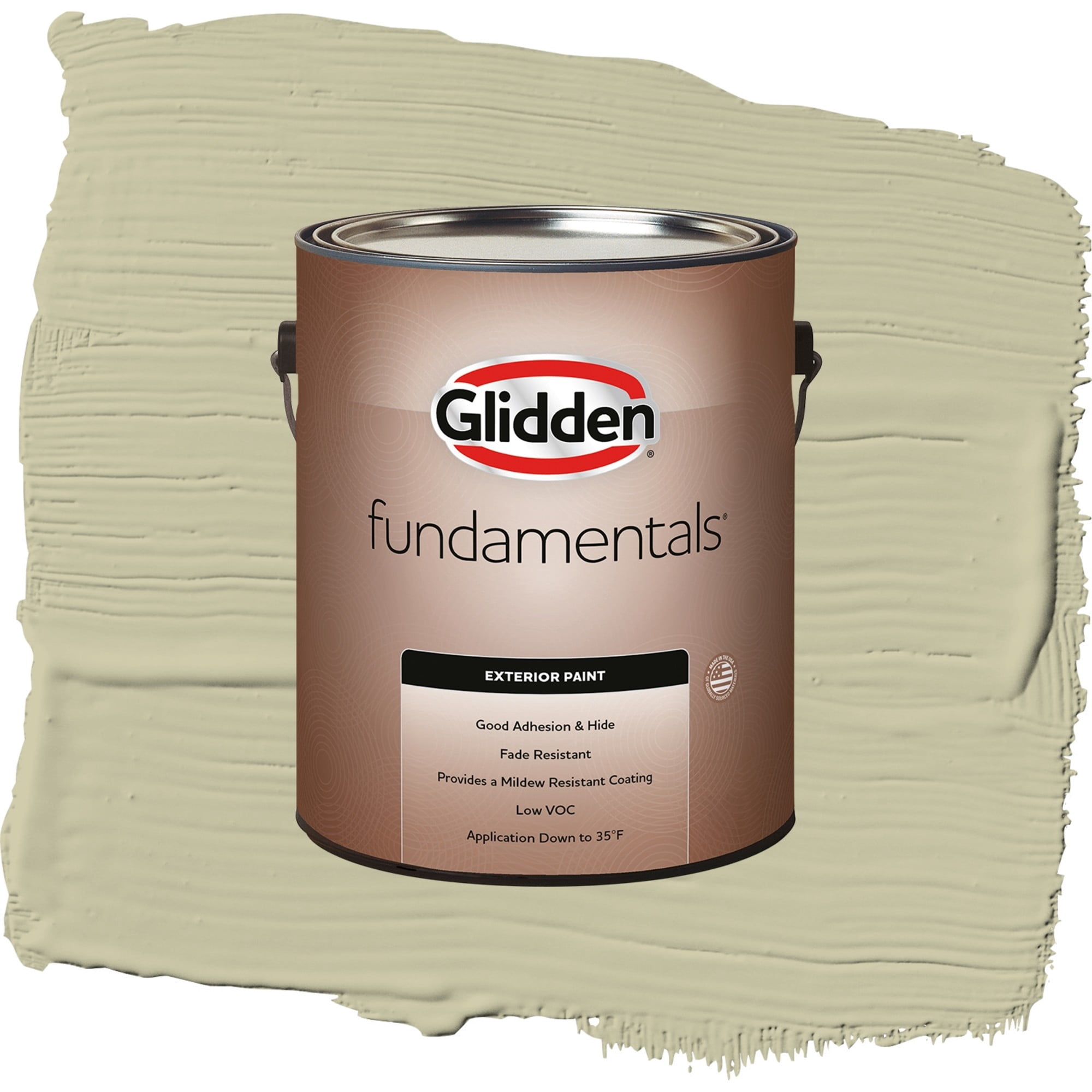 Glidden Fundamentals Northern Landscape / Green, Satin Exterior Paint, 1 Gallon