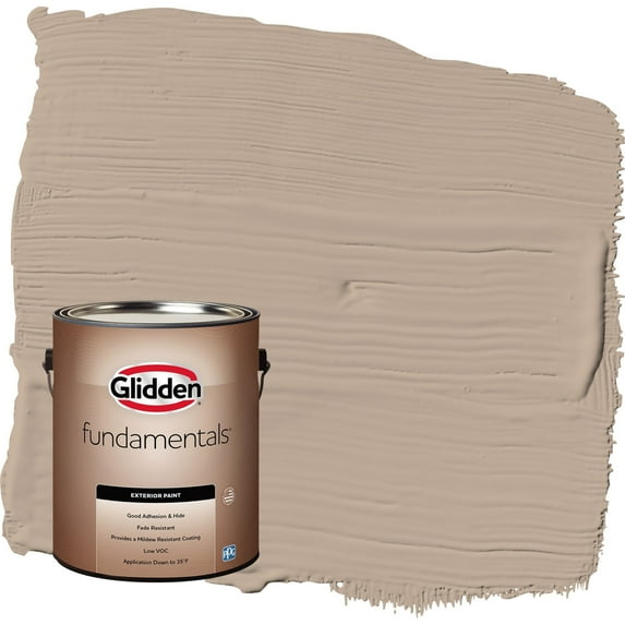 Glidden Fundamentals Notorious / Brown Flat Exterior Paint, 1 Gallon