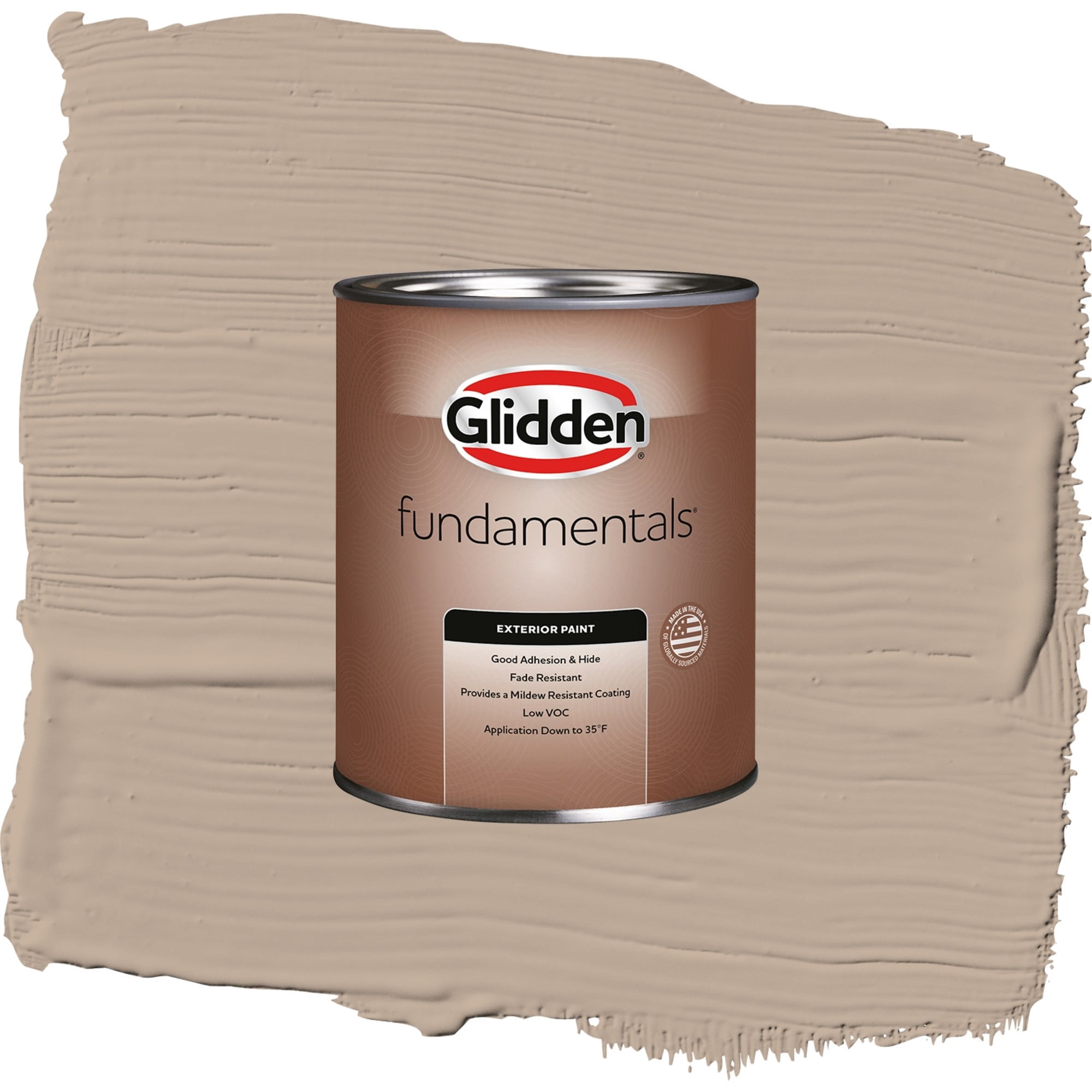 Glidden Fundamentals Notorious / Brown, Flat Exterior Paint, 1 Quart