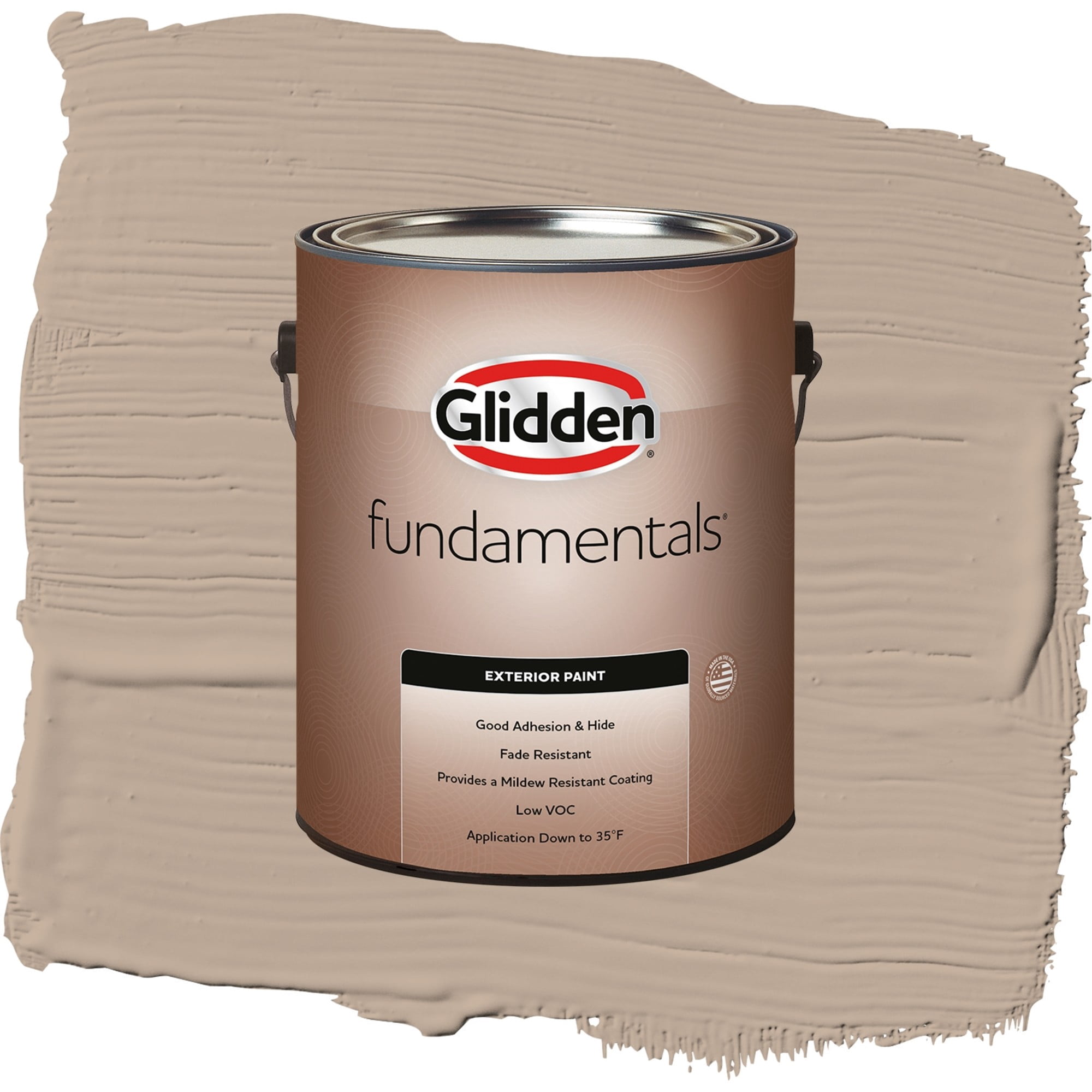 Glidden Fundamentals Notorious / Brown, Semi-Gloss Exterior Paint, 1 Gallon