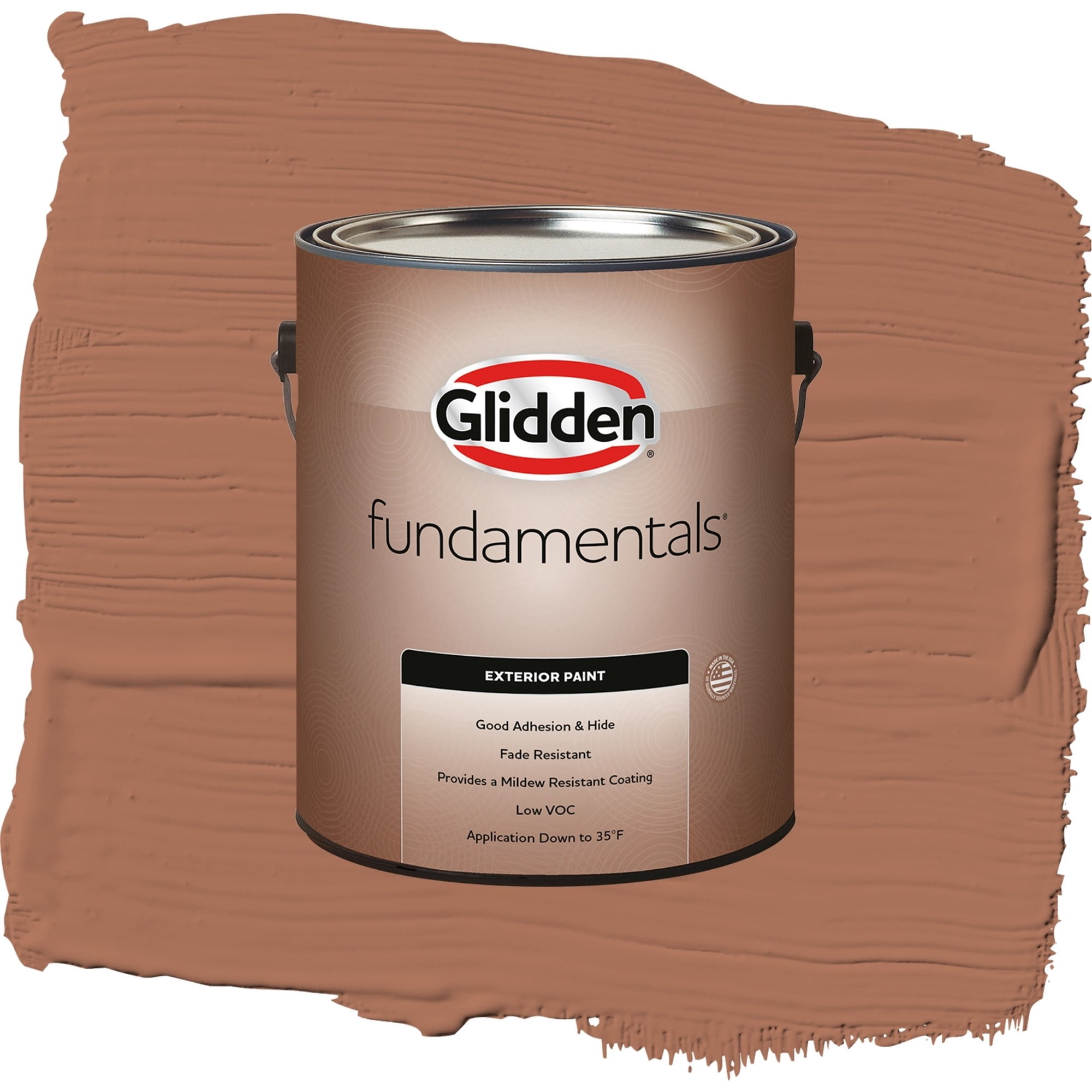 Glidden Fundamentals Nutmeg / Brown, Satin Exterior Paint, 1 Gallon
