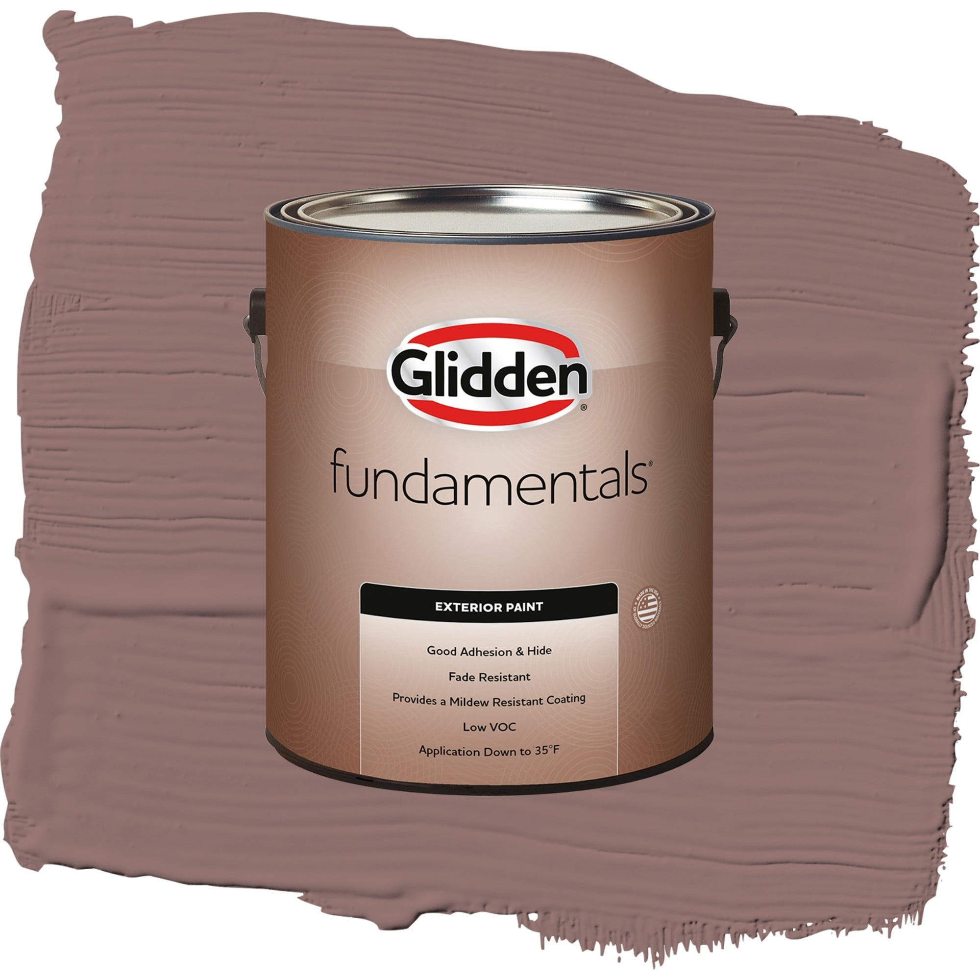 Glidden Fundamentals Oakwood Brown Satin Exterior Paint and Primer, 1 Gallon