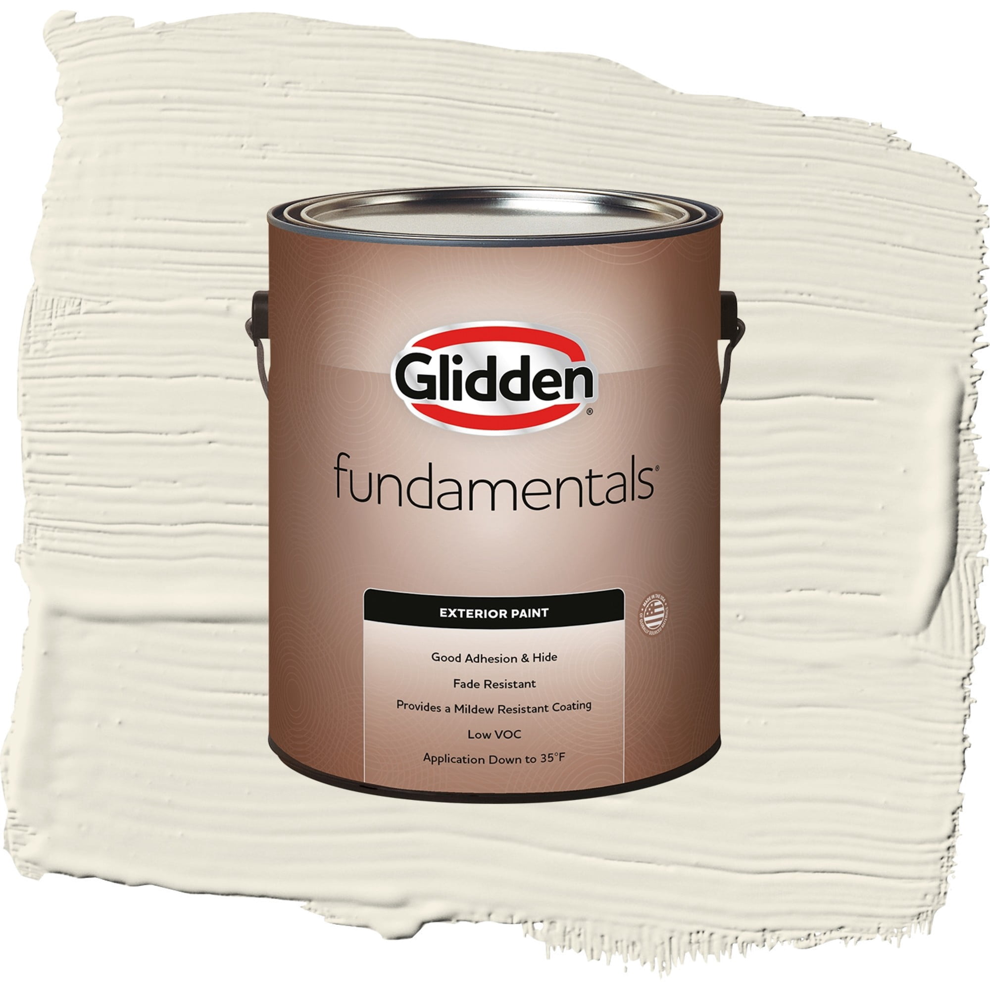 Glidden Fundamentals Off White / White Flat Exterior Paint, 1 Gallon