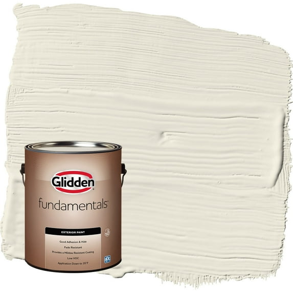 Glidden Fundamentals Off White / White Semi-Gloss Exterior Paint, 1 Gallon