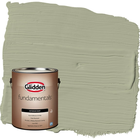Glidden Fundamentals Olive Sprig / Green Flat Exterior Paint, 1 Gallon