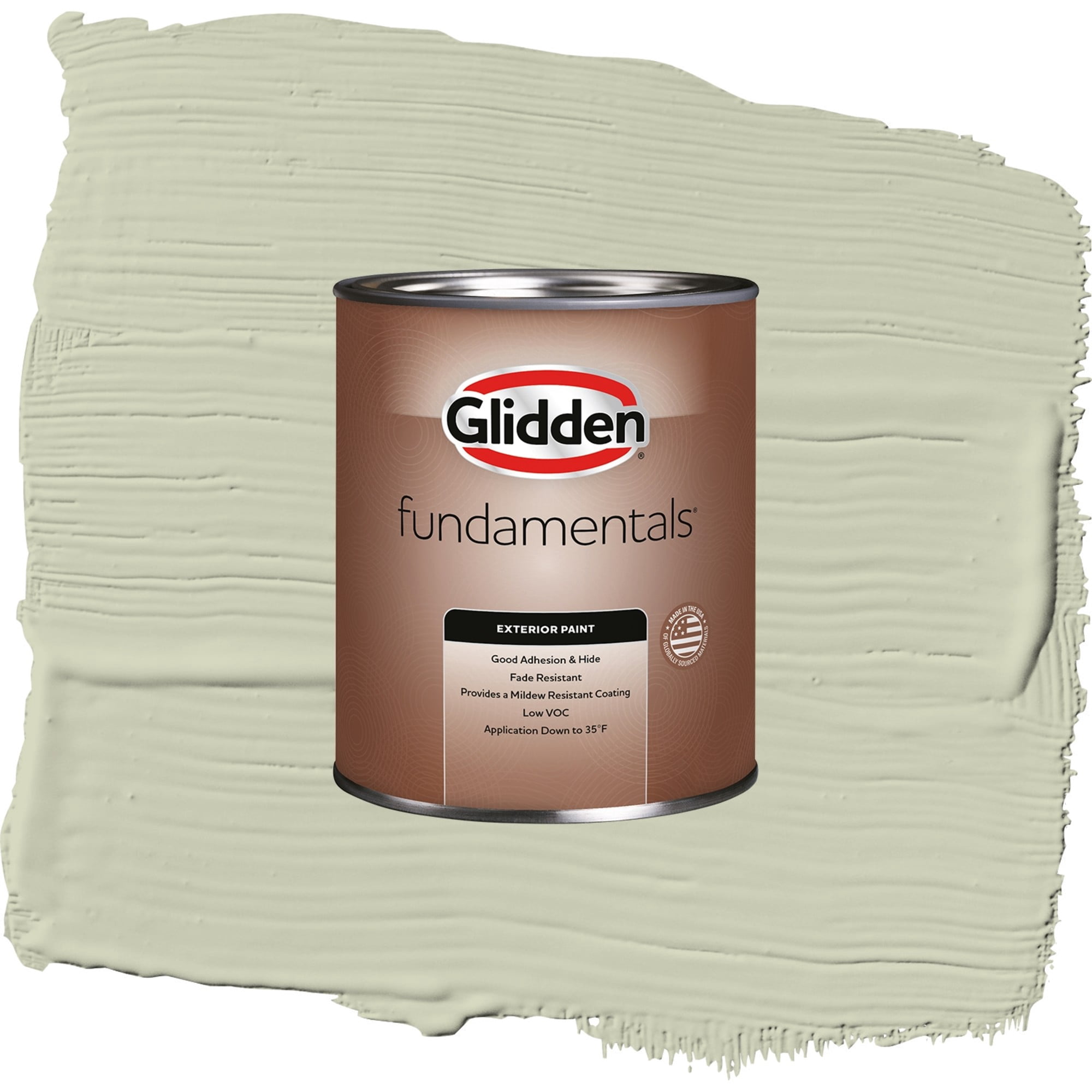 Glidden Fundamentals Only Olive / Green, Satin Exterior Paint, 1 Quart