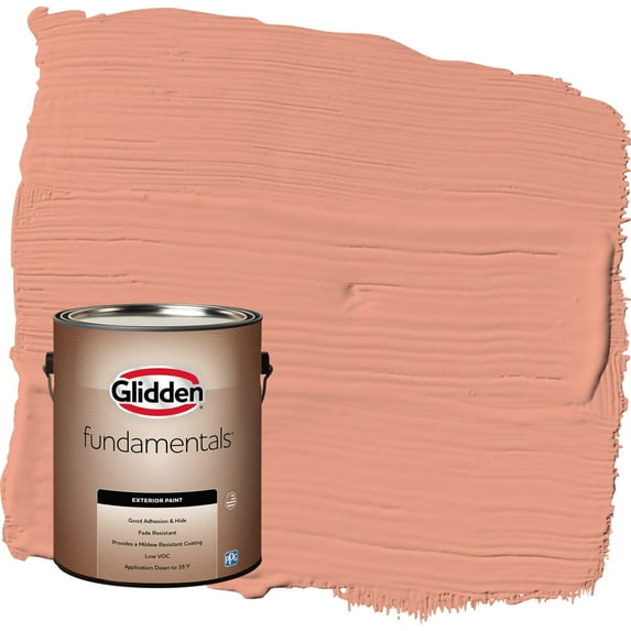 Glidden Fundamentals Opal Fire / Orange Satin Exterior Paint, 1 Gallon