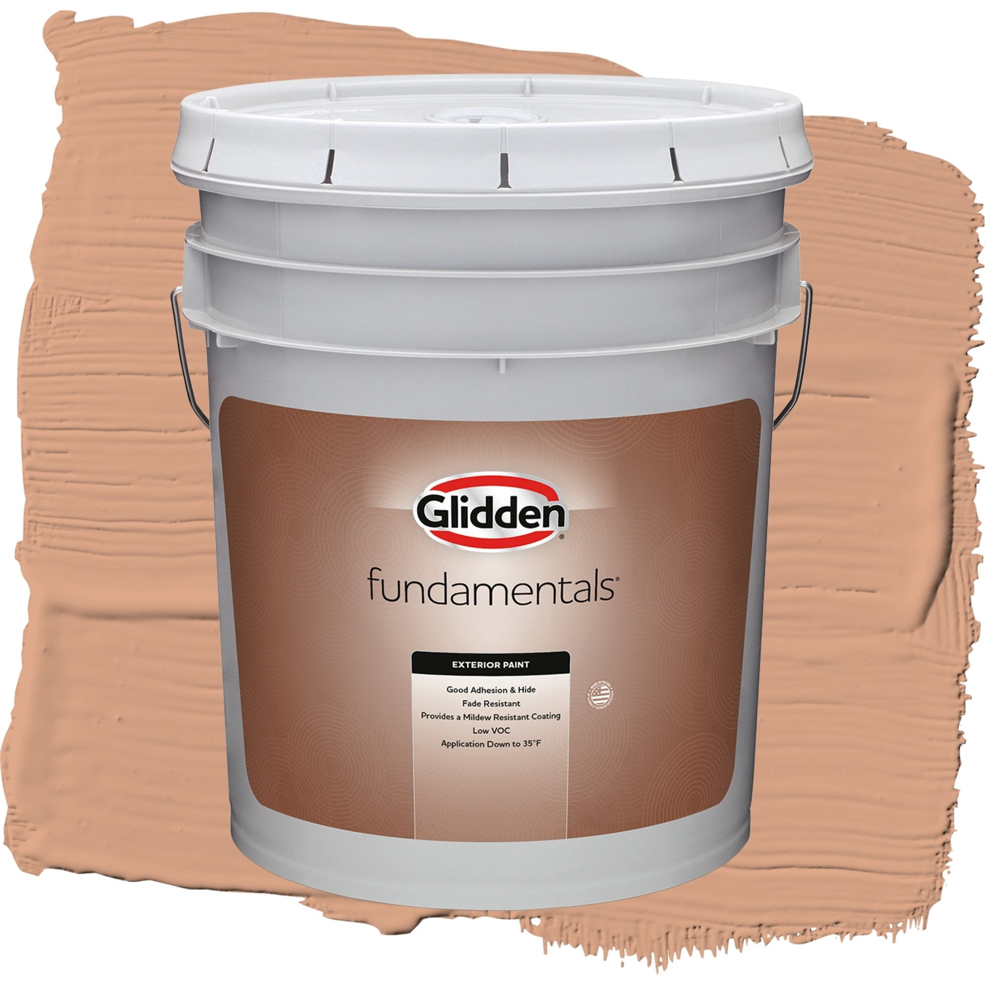 Glidden Fundamentals Orange Maple / Orange, Flat Exterior Paint, 5 Gallon
