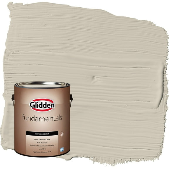 Glidden Fundamentals Ostrich Feather / Beige Flat Exterior Paint, 1 Gallon