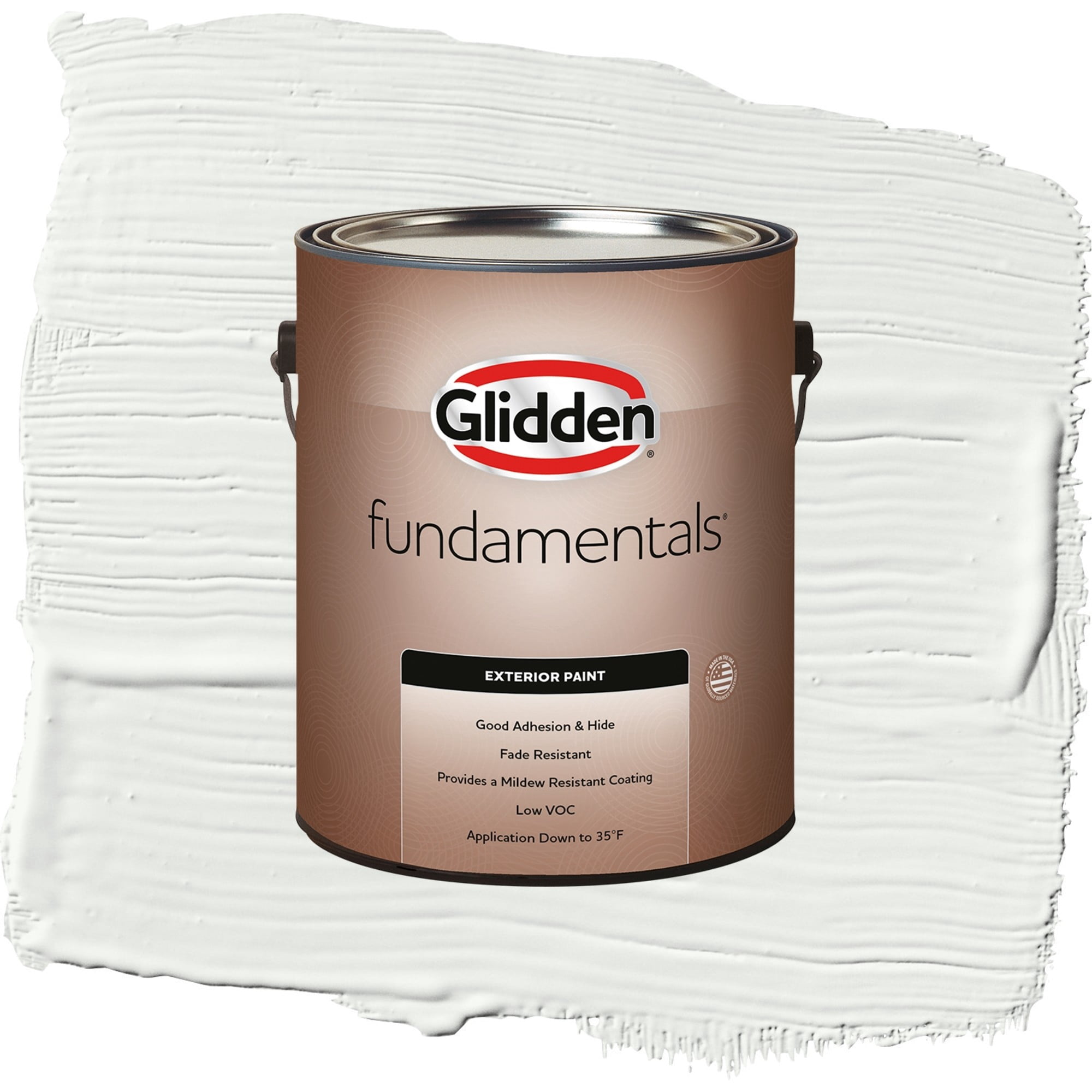 Glidden Fundamentals Pacific Pearl / Off-White Satin Exterior Paint, 1 Gallon